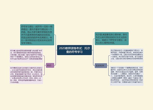 2020教师资格考试：托尔曼的符号学习