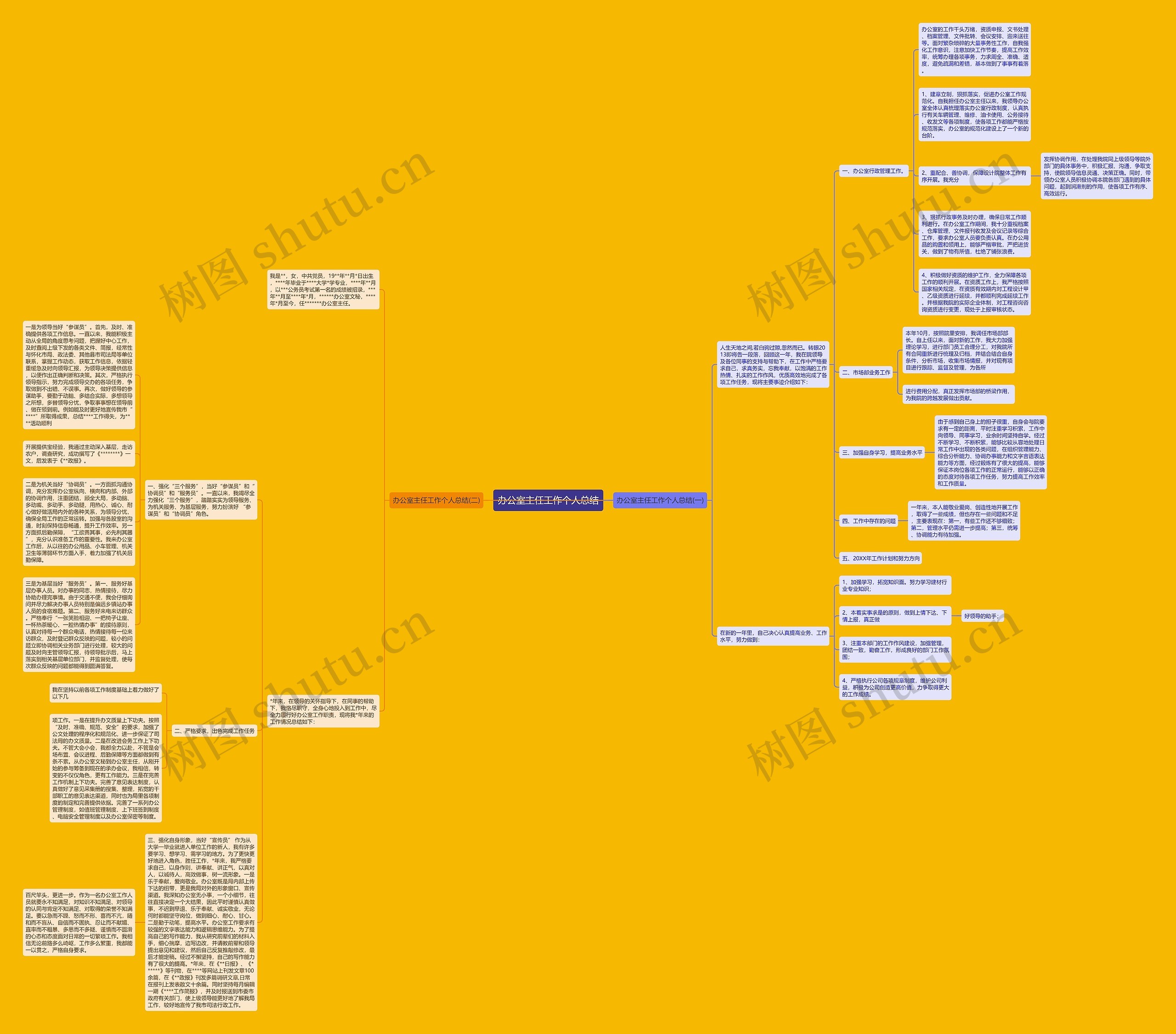 办公室主任工作个人总结思维导图
