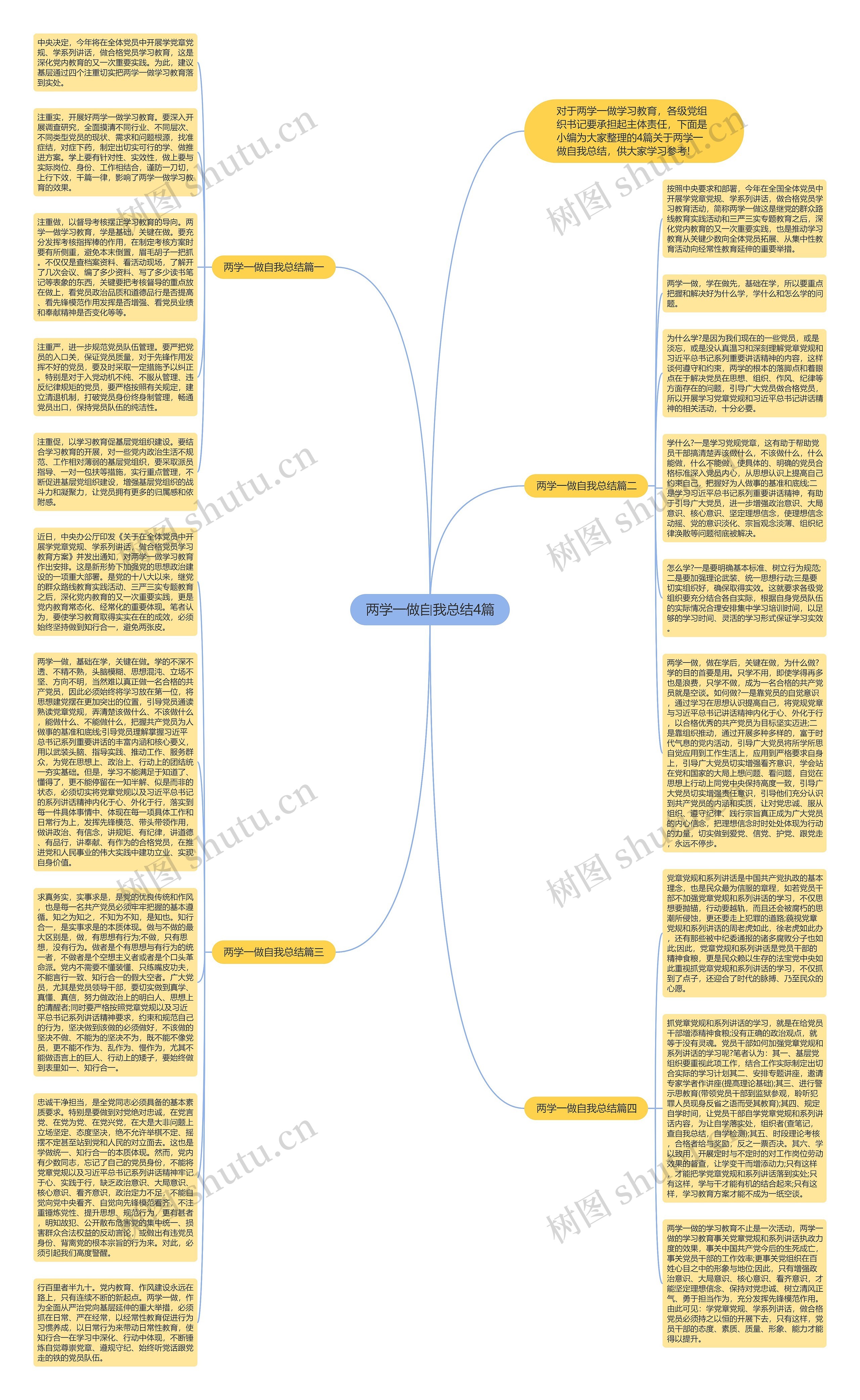 两学一做自我总结4篇思维导图