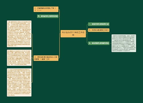 市计生办2011年的工作总结