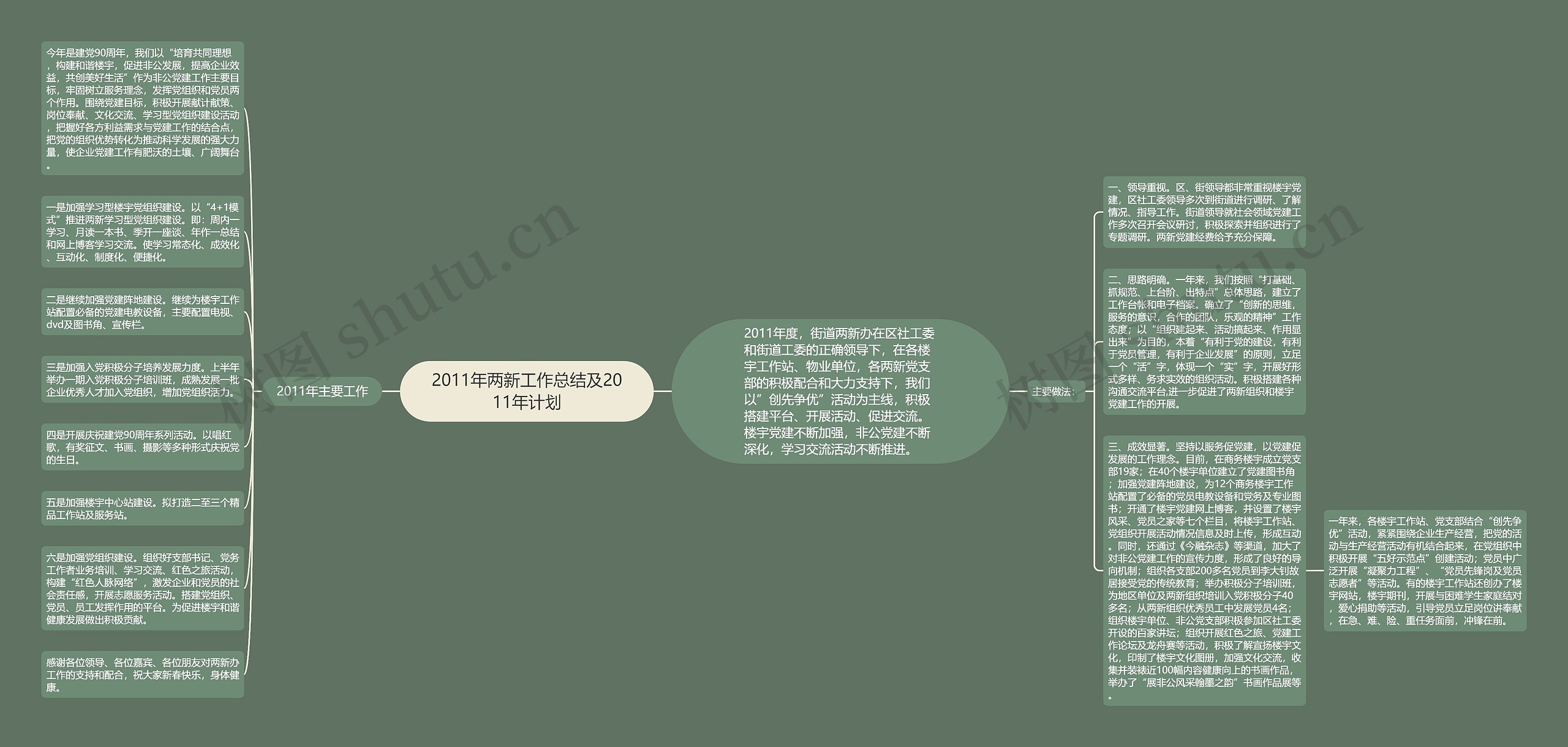 2011年两新工作总结及2011年计划思维导图