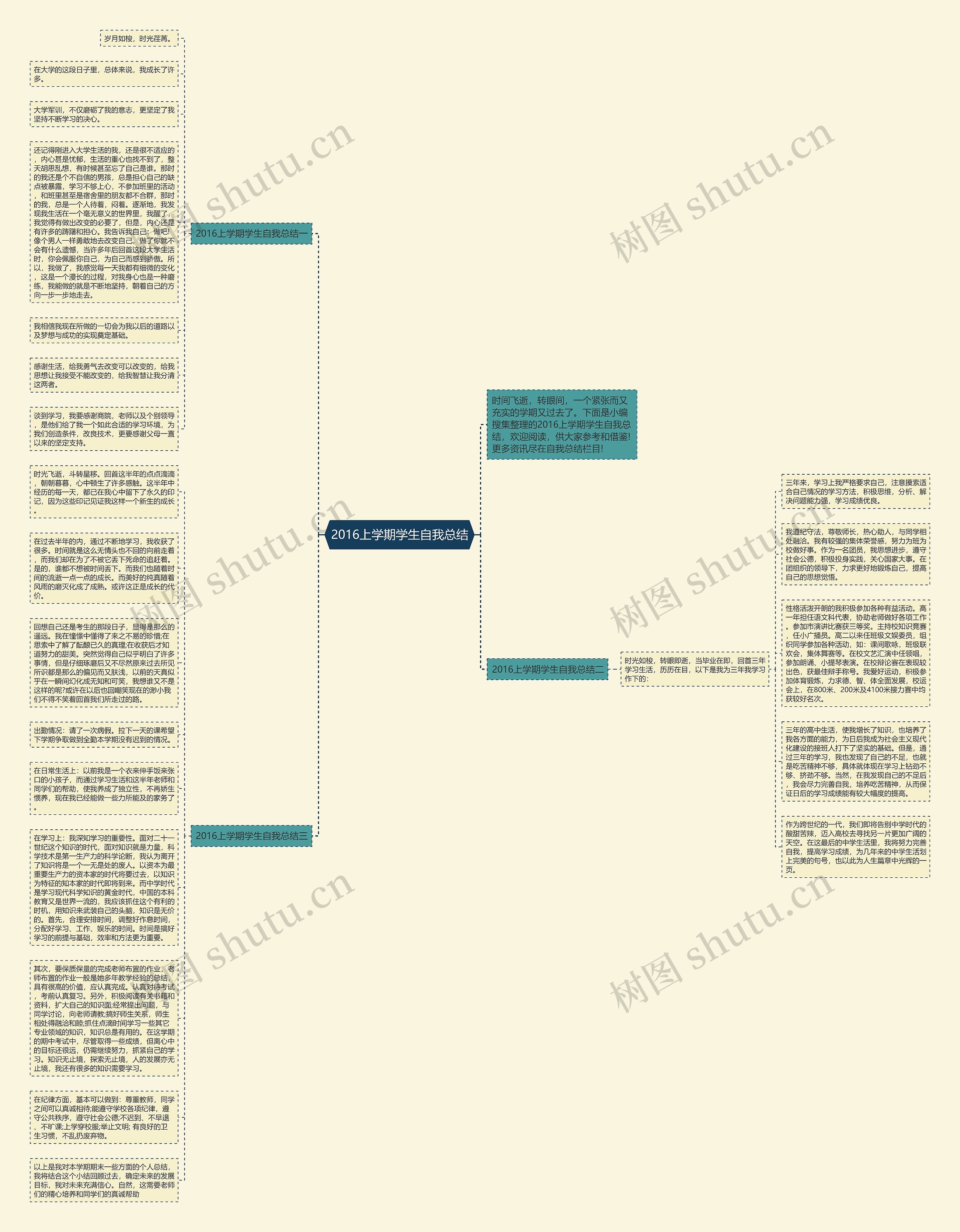 2016上学期学生自我总结思维导图