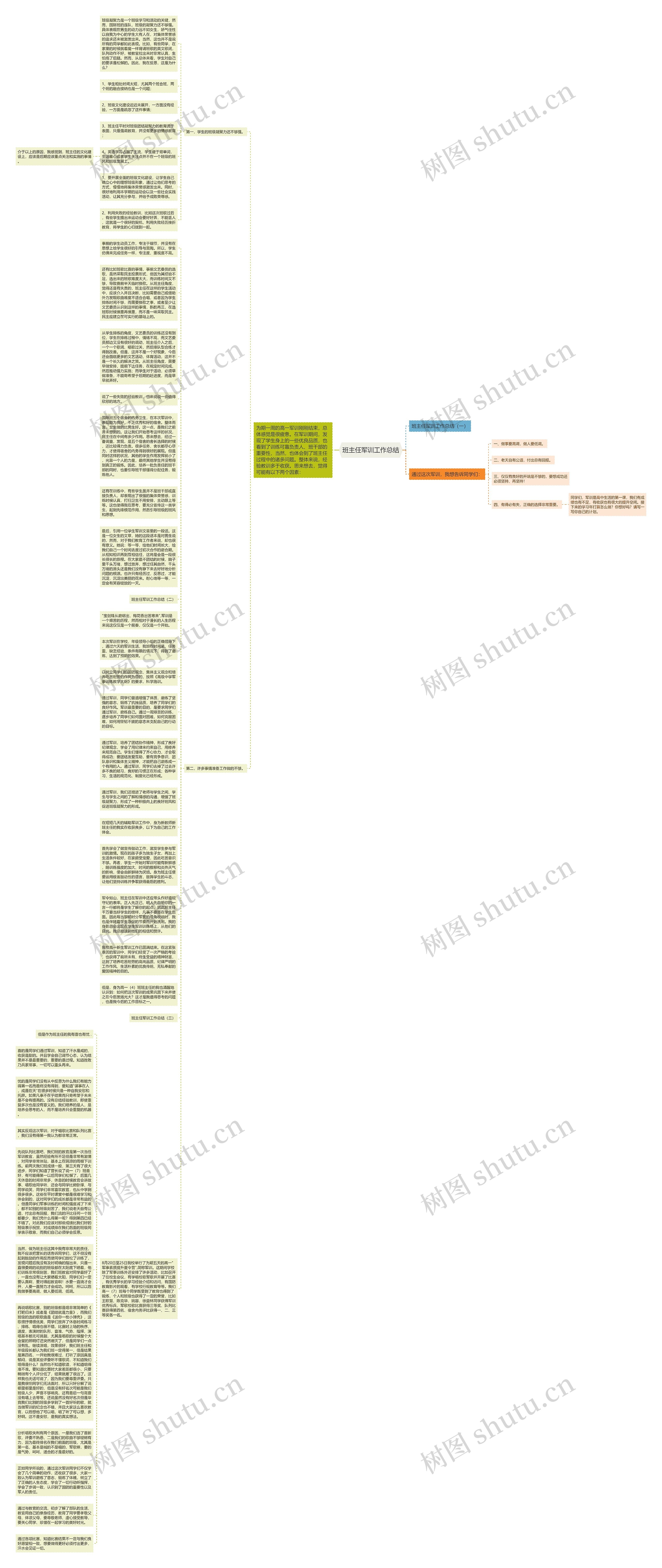 班主任军训工作总结思维导图