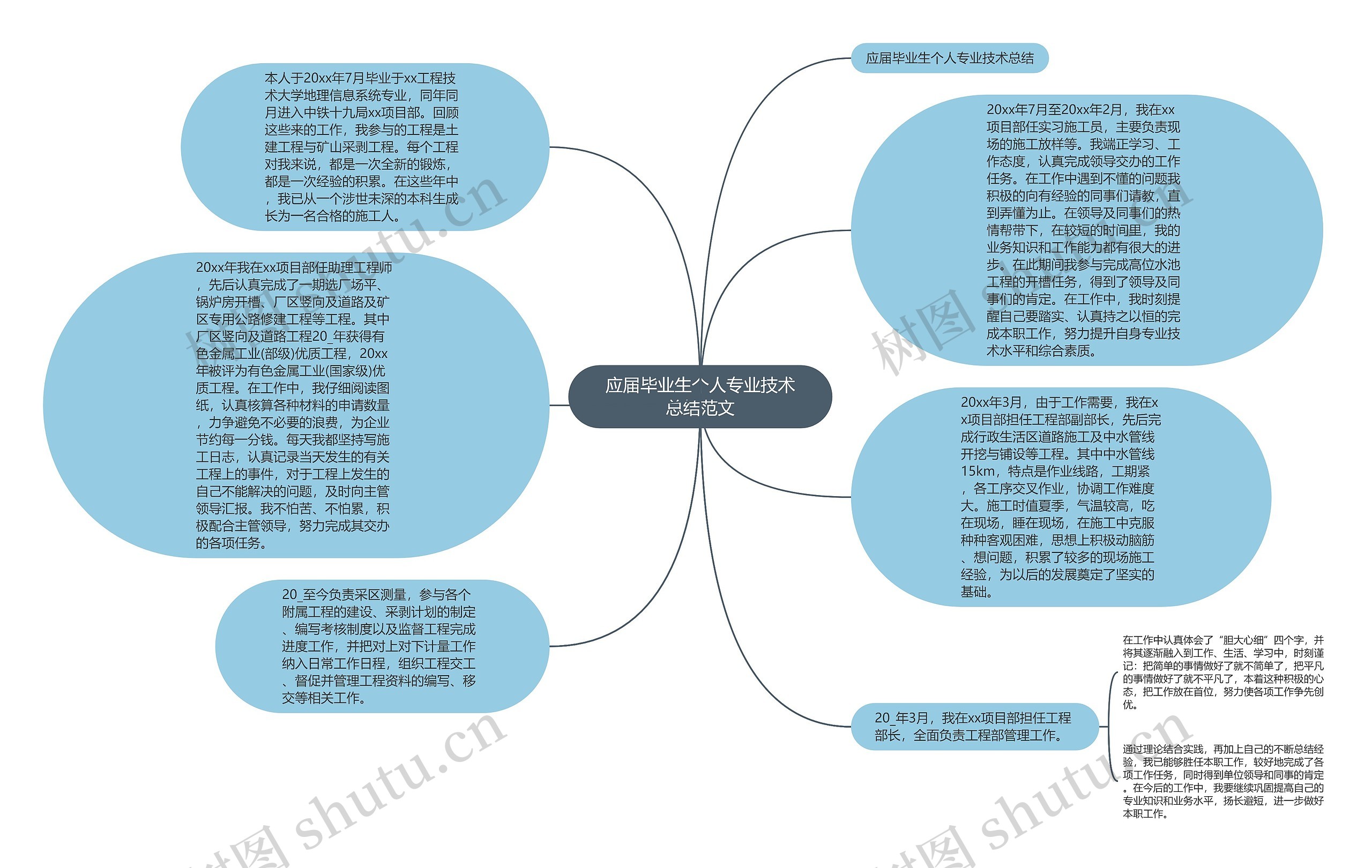 应届毕业生个人专业技术总结范文思维导图