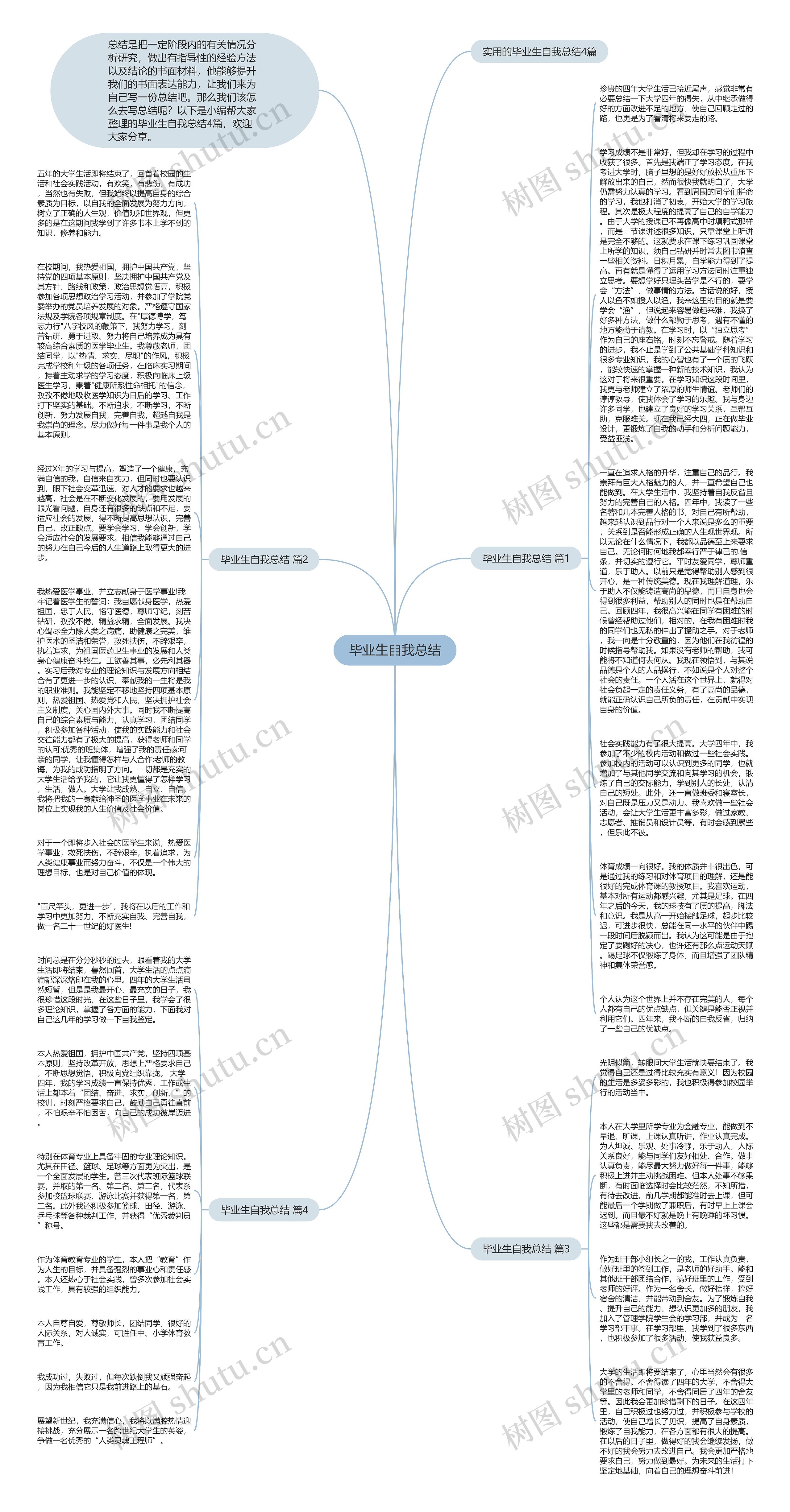毕业生自我总结思维导图
