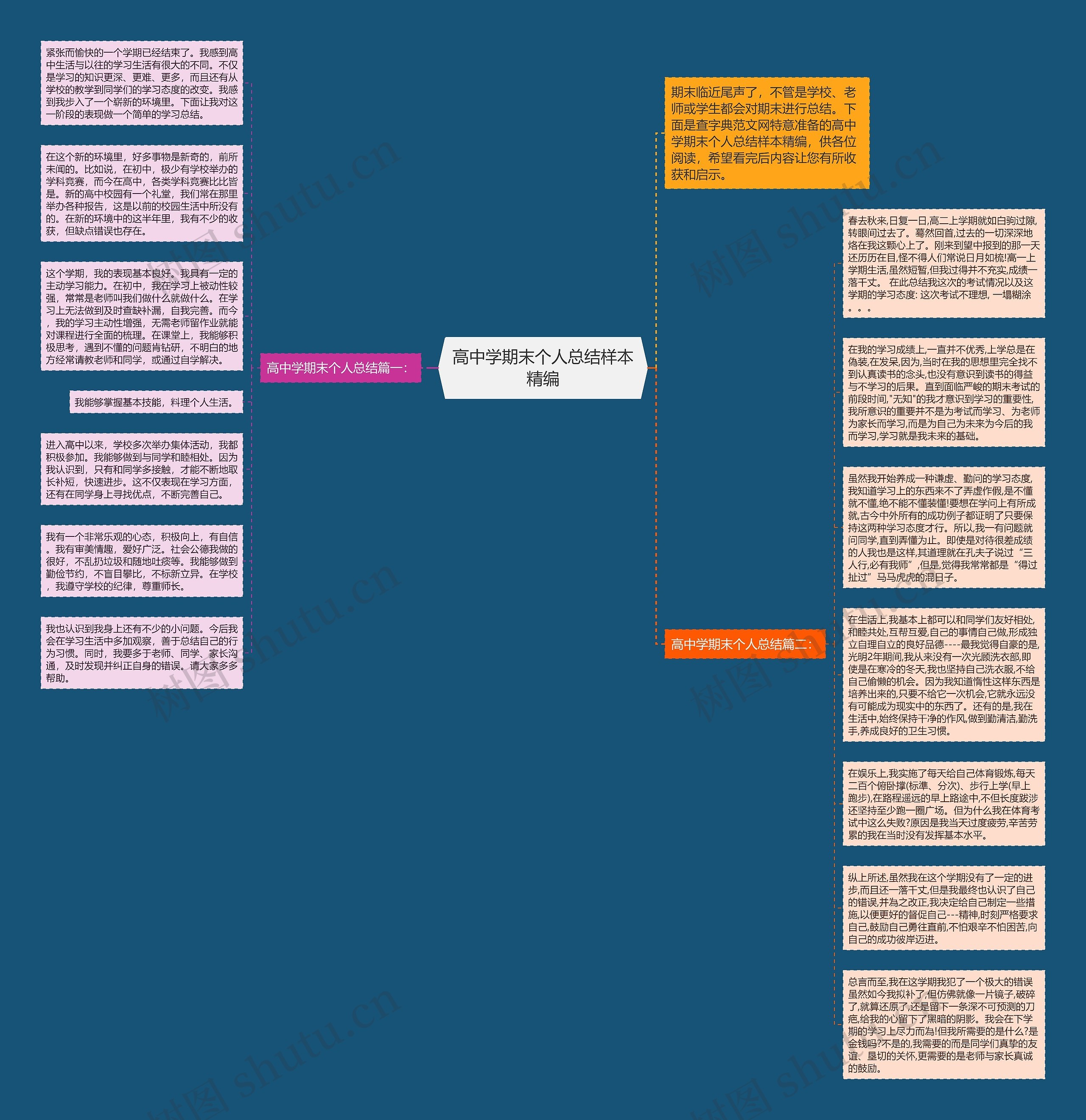 高中学期末个人总结样本精编思维导图