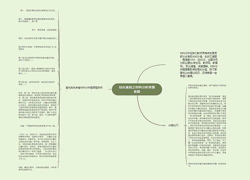 综合素质之材料分析答题套路