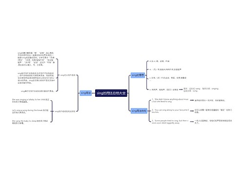 sing的用法总结大全