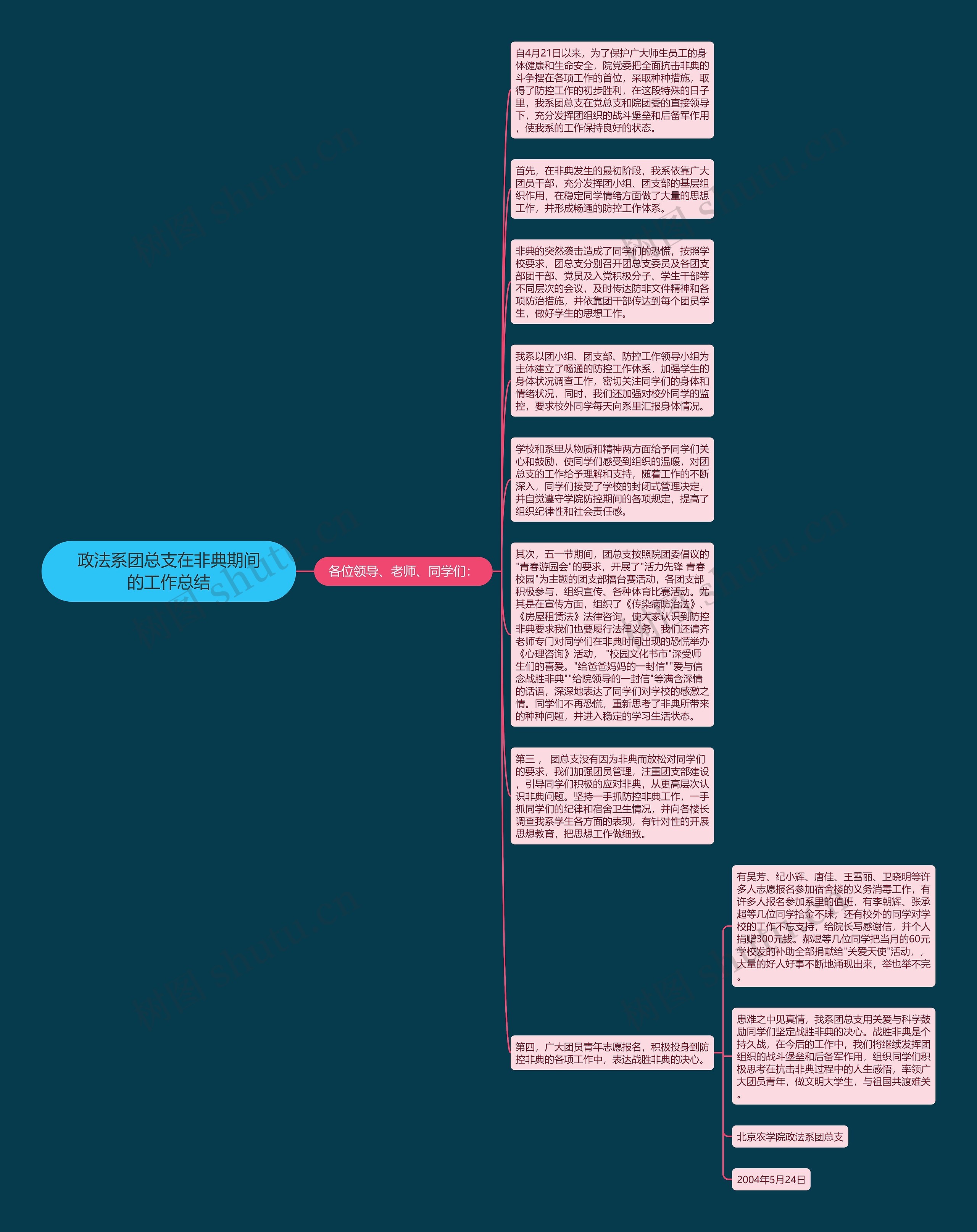政法系团总支在非典期间的工作总结思维导图