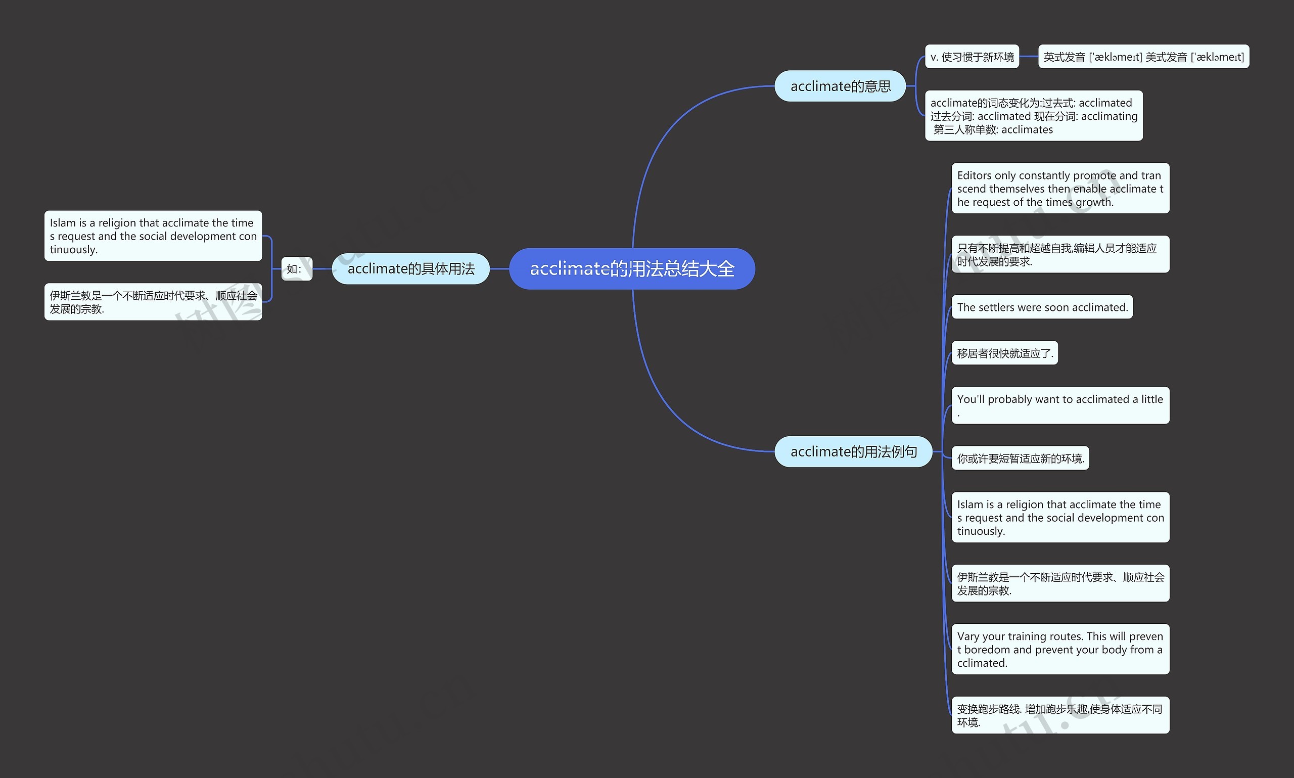 acclimate的用法总结大全思维导图
