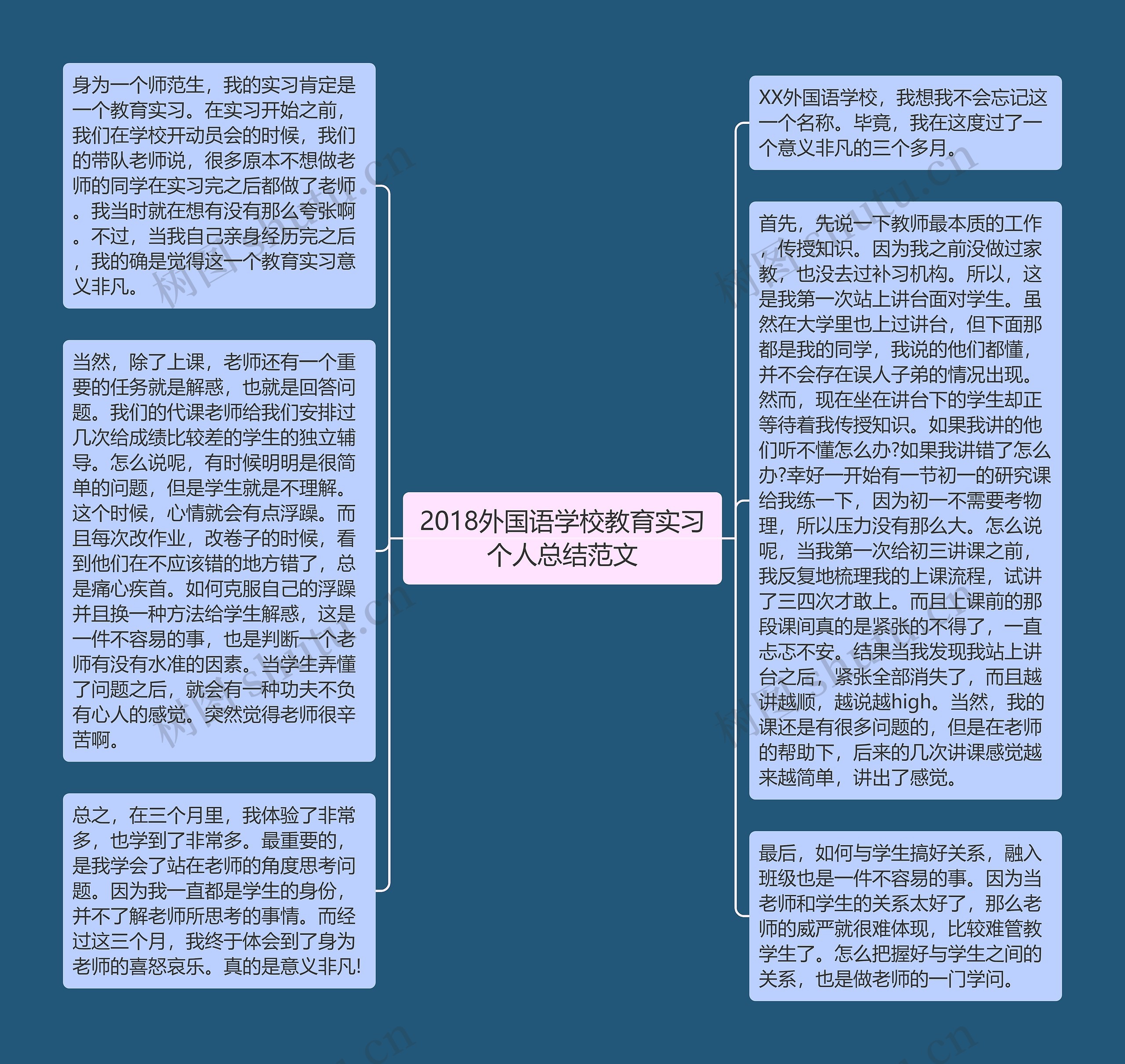 2018外国语学校教育实习个人总结范文思维导图