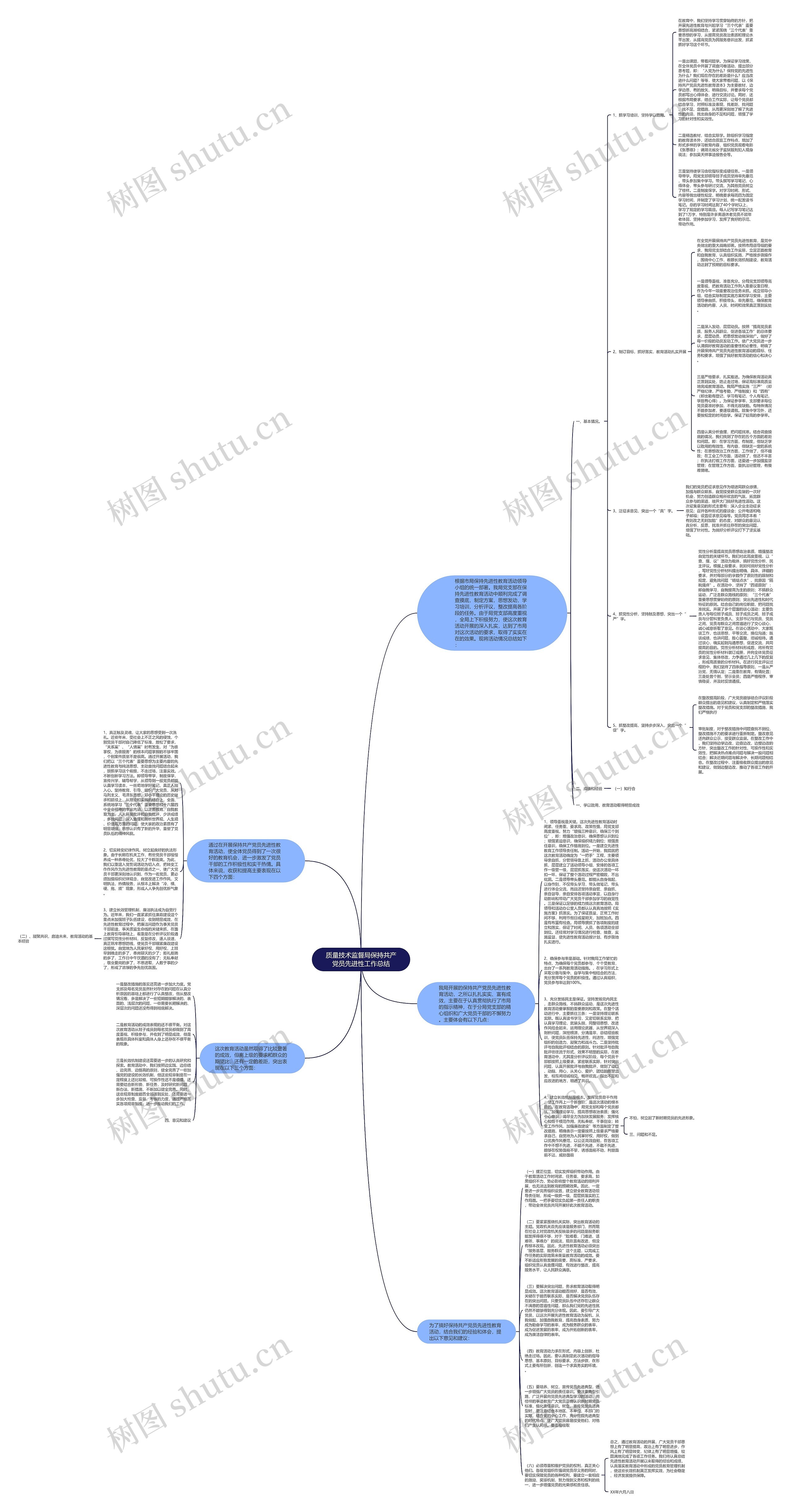 质量技术监督局保持共产党员先进性工作总结思维导图