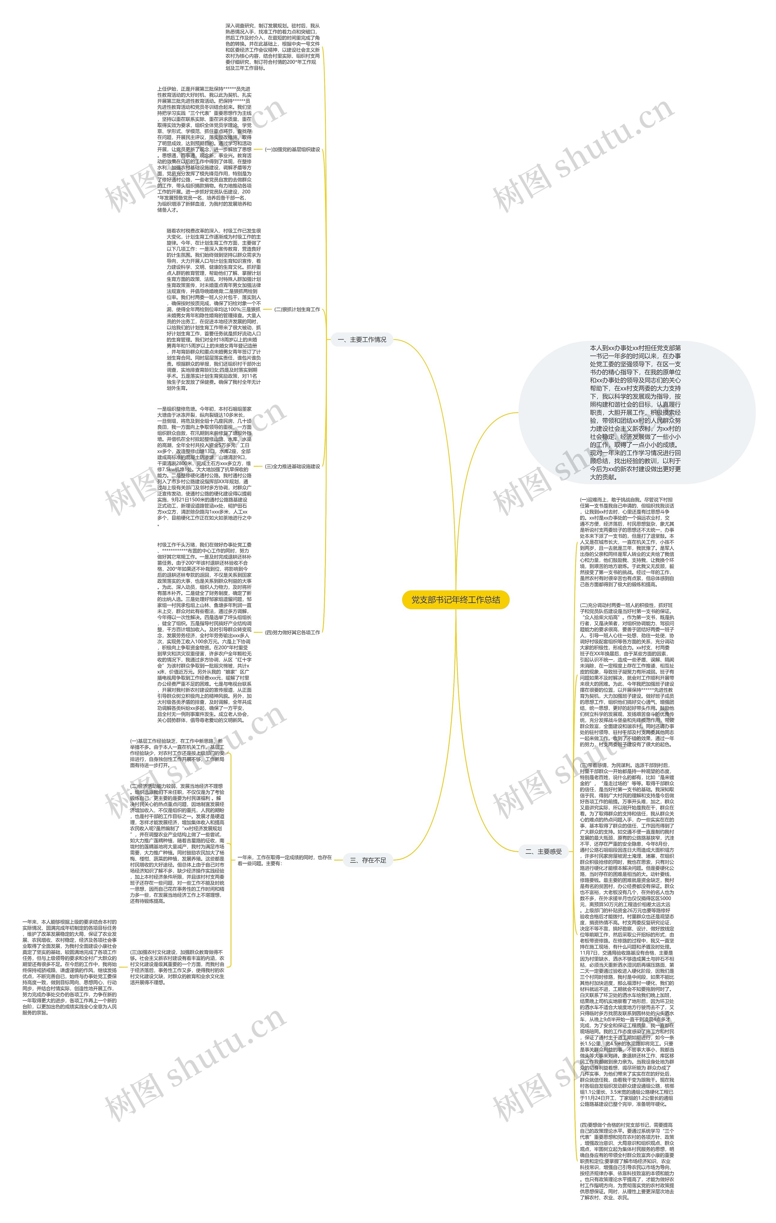 党支部书记年终工作总结思维导图