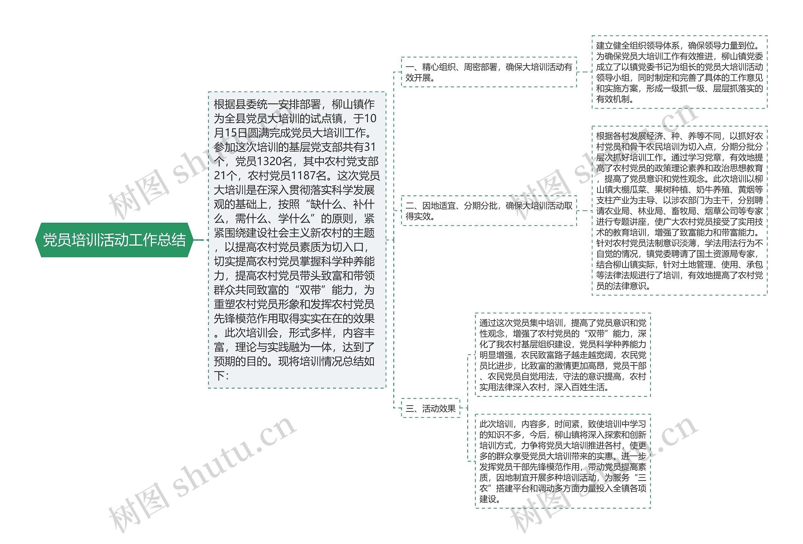 党员培训活动工作总结思维导图