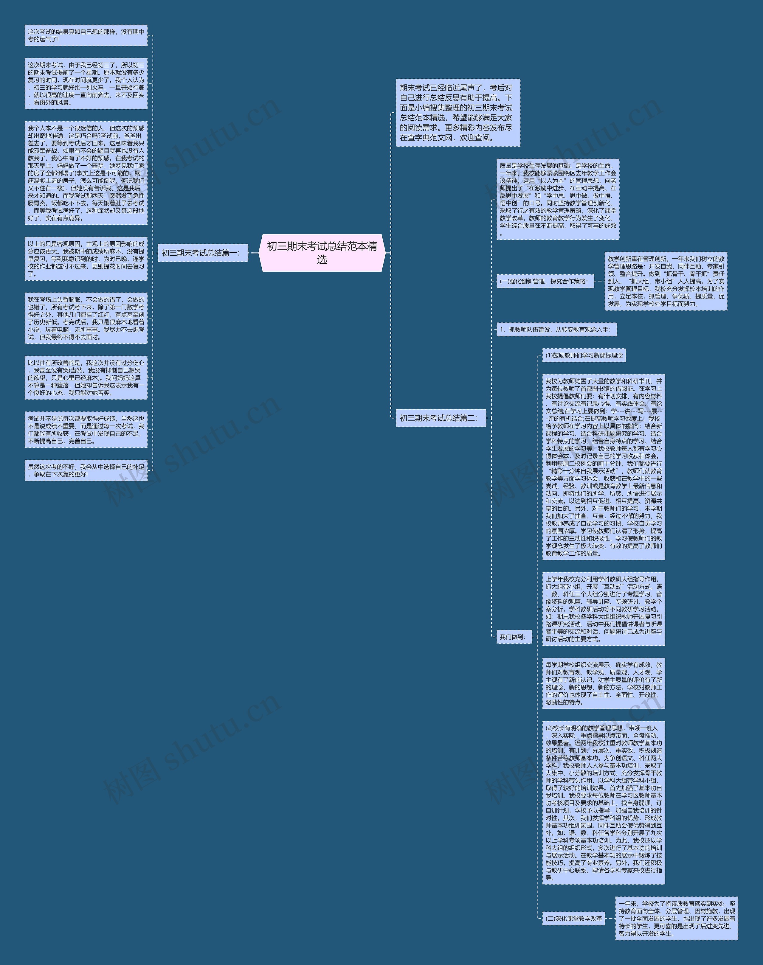 初三期末考试总结范本精选思维导图