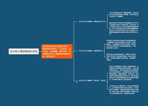 实习生心理健康培训总结