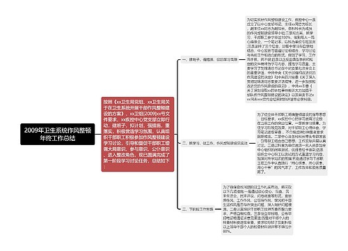 2009年卫生系统作风整顿年终工作总结