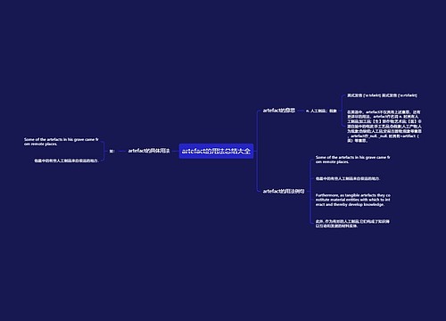 artefact的用法总结大全