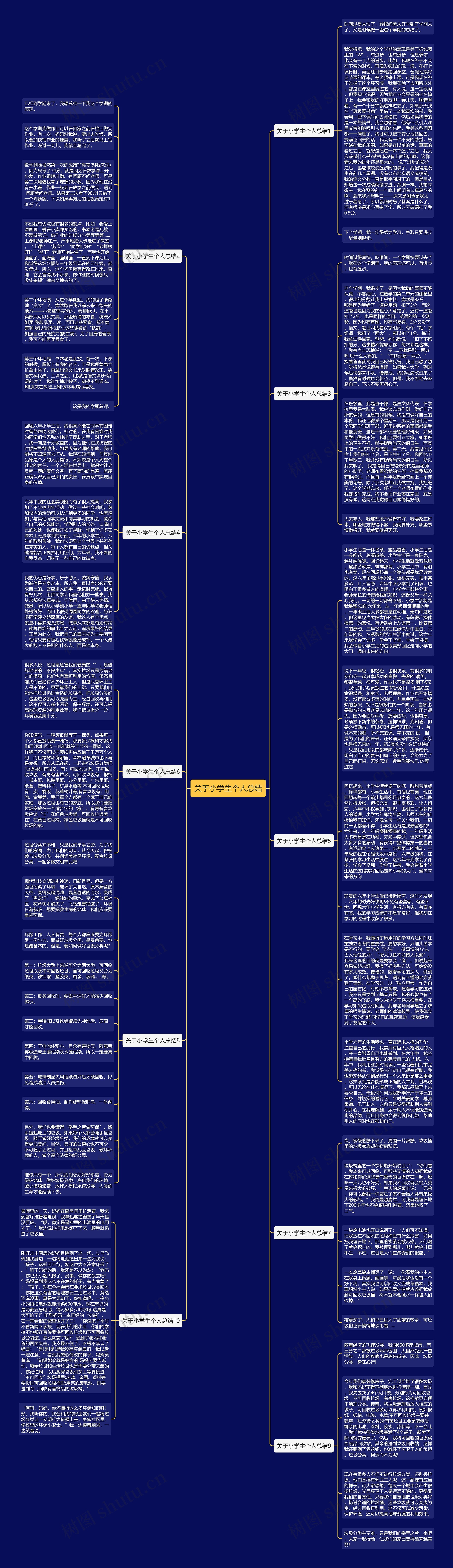 关于小学生个人总结思维导图