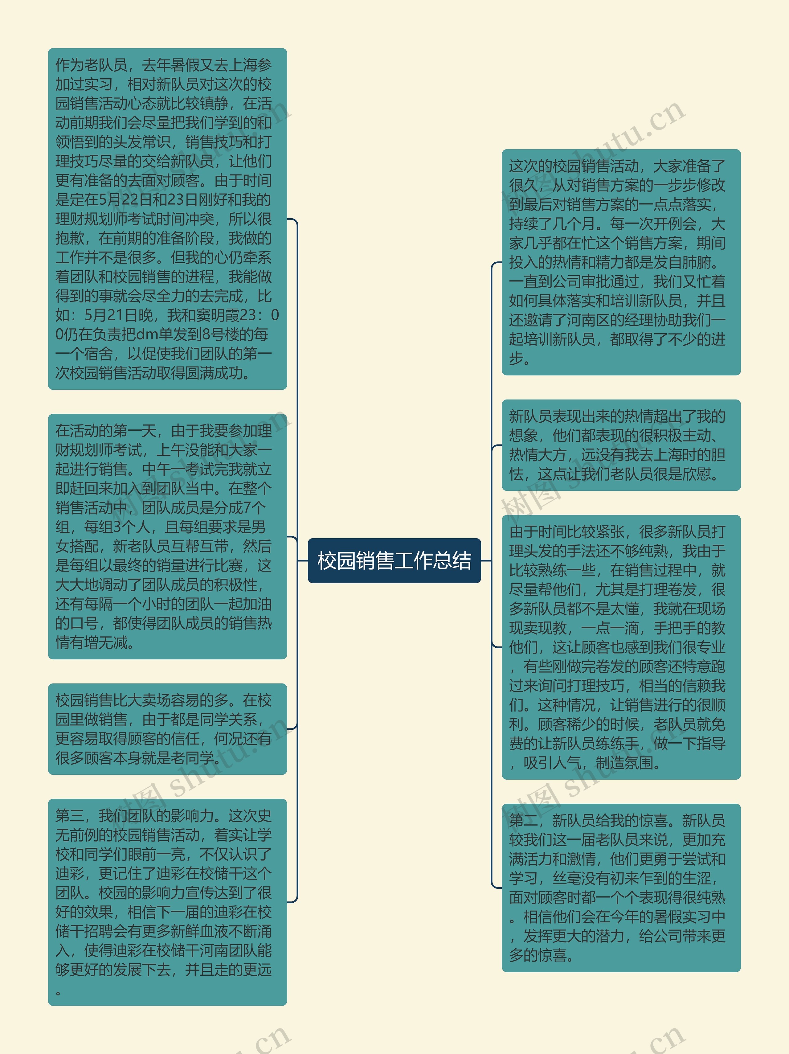 校园销售工作总结思维导图