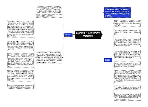 2016新生入学军训总结范文两篇赏析