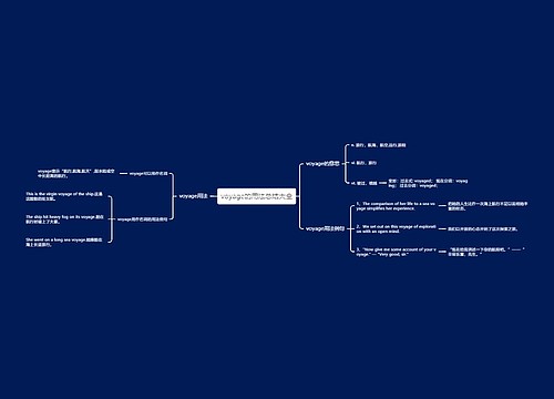 voyage的用法总结大全