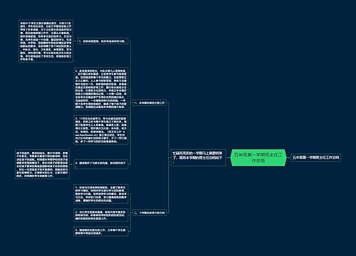 五年级第一学期班主任工作总结