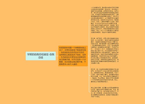 学期的自我总结鉴定-自我总结