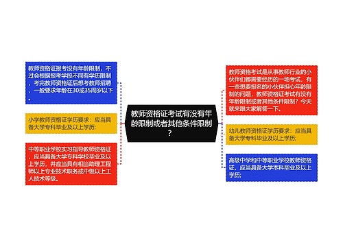 教师资格证考试有没有年龄限制或者其他条件限制？