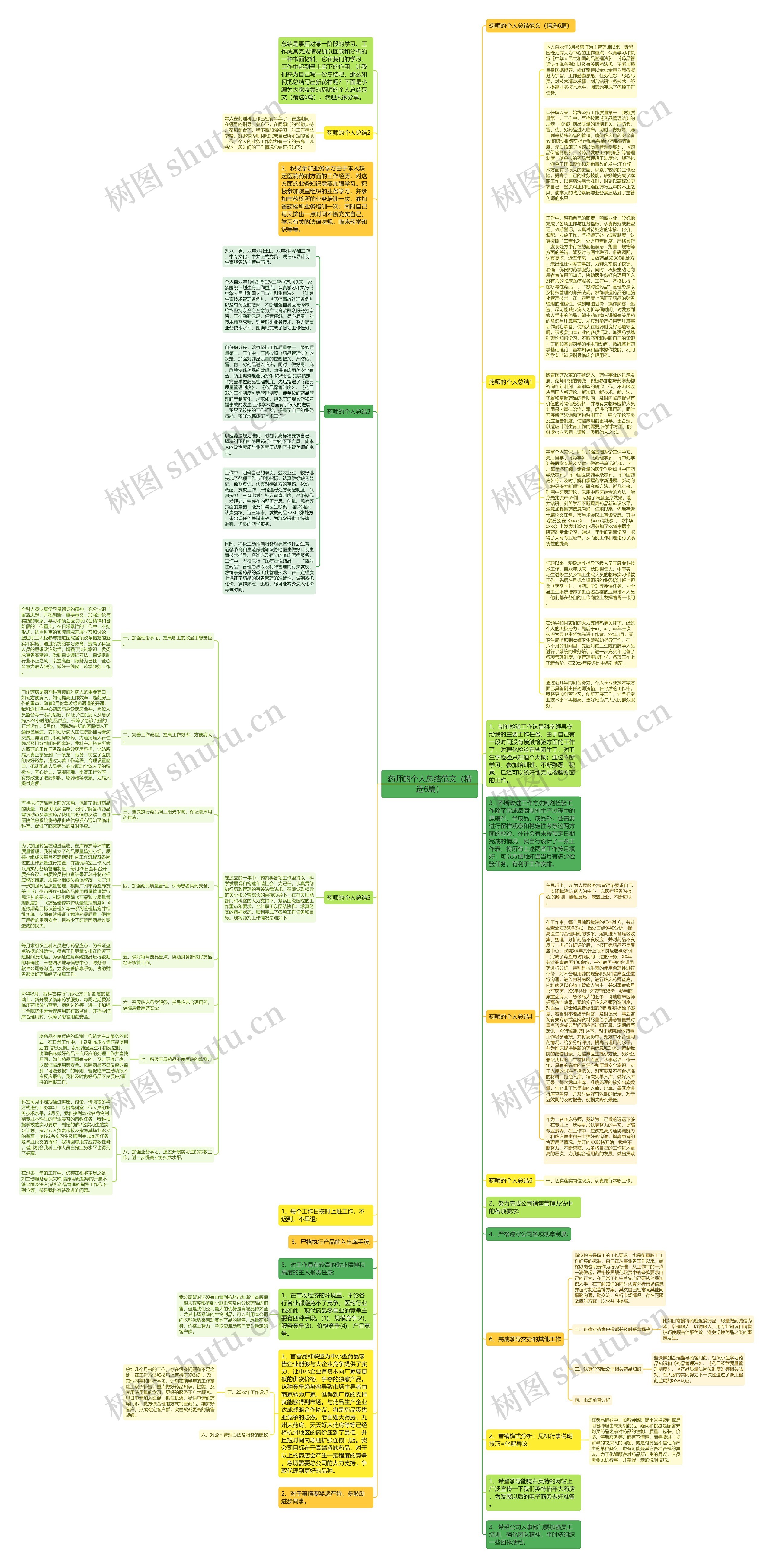 药师的个人总结范文（精选6篇）思维导图