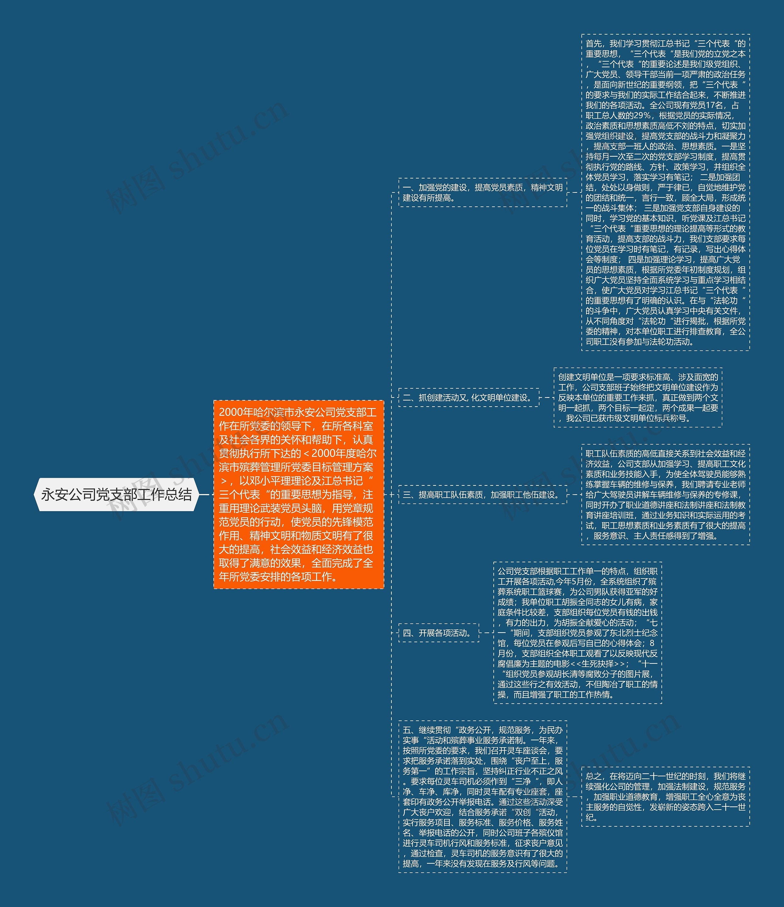 永安公司党支部工作总结思维导图