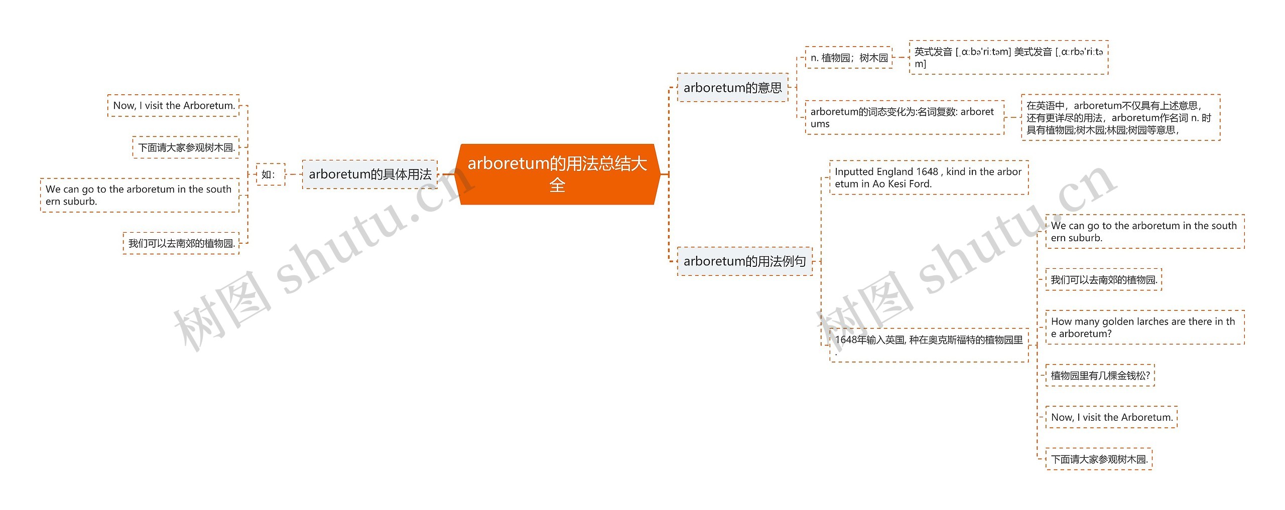 arboretum的用法总结大全思维导图