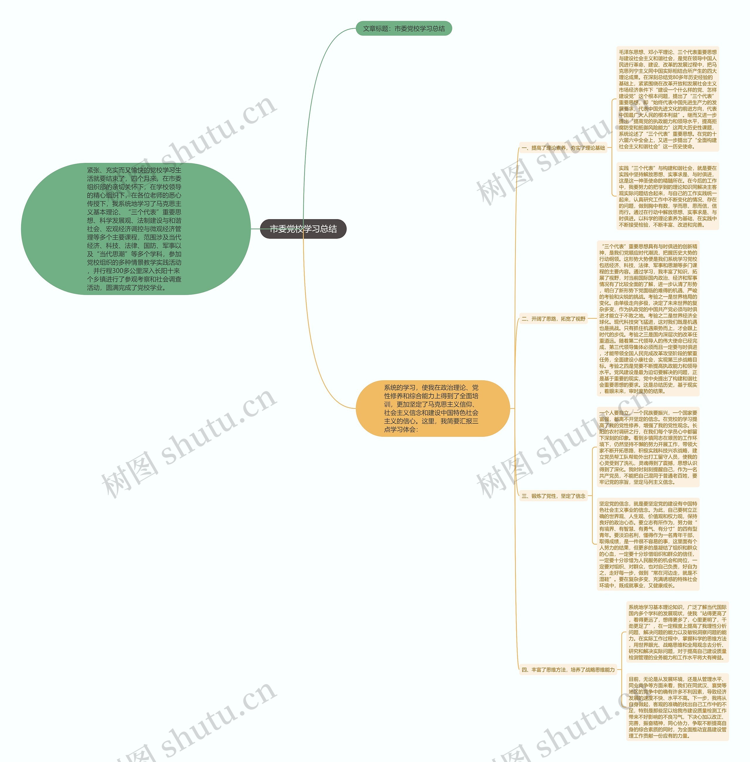 市委党校学习总结思维导图