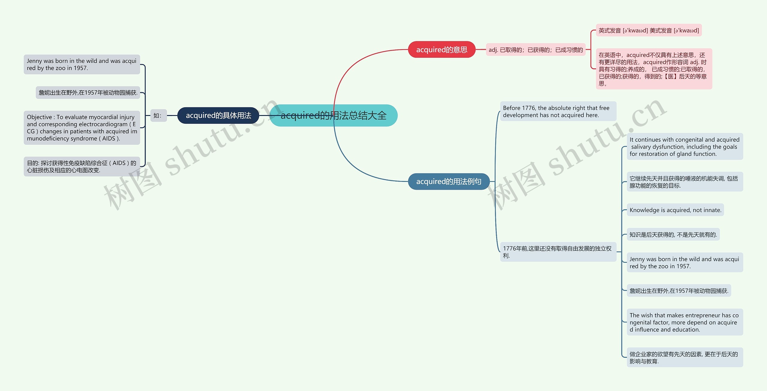 acquired的用法总结大全思维导图