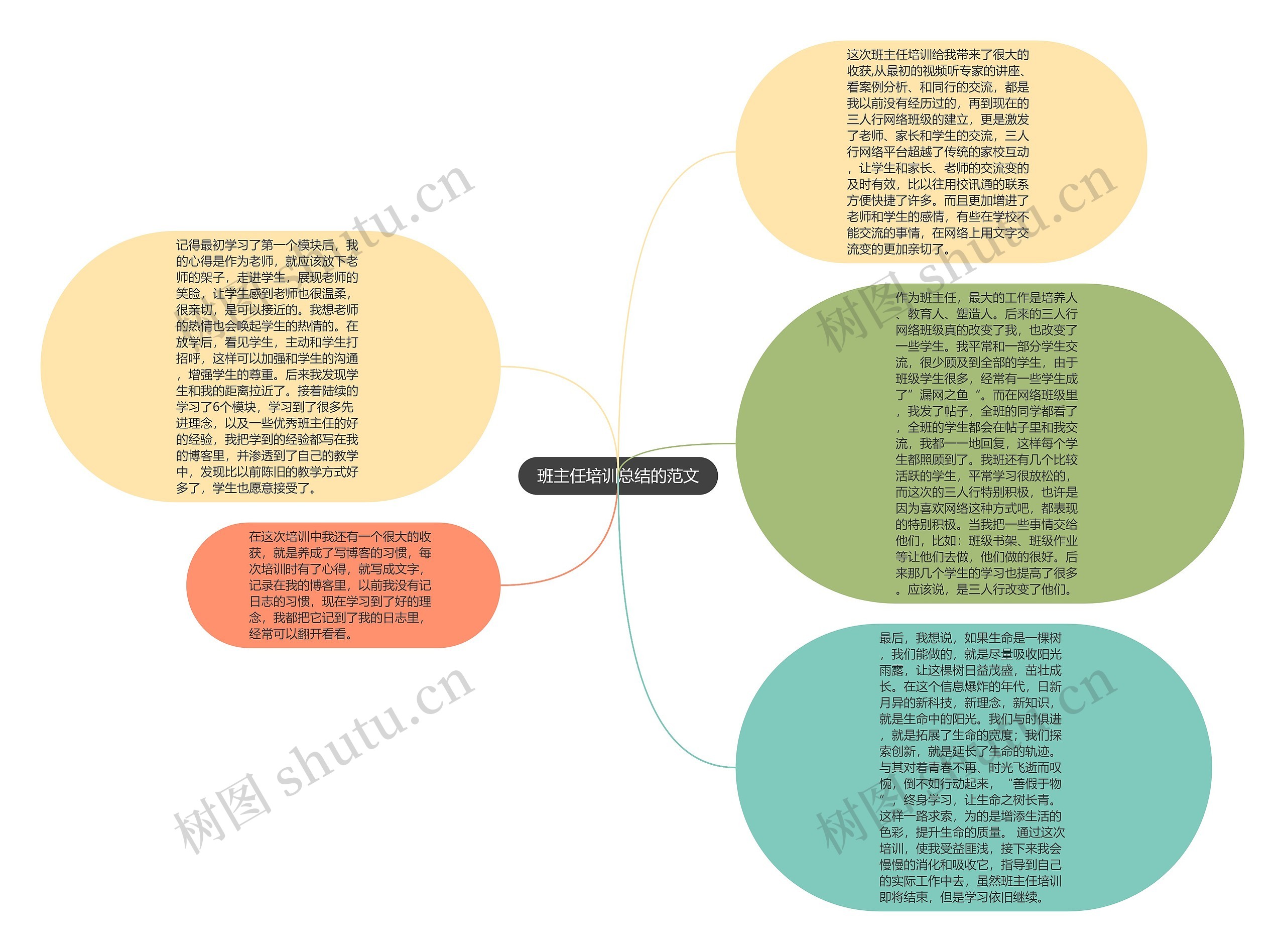 班主任培训总结的范文思维导图