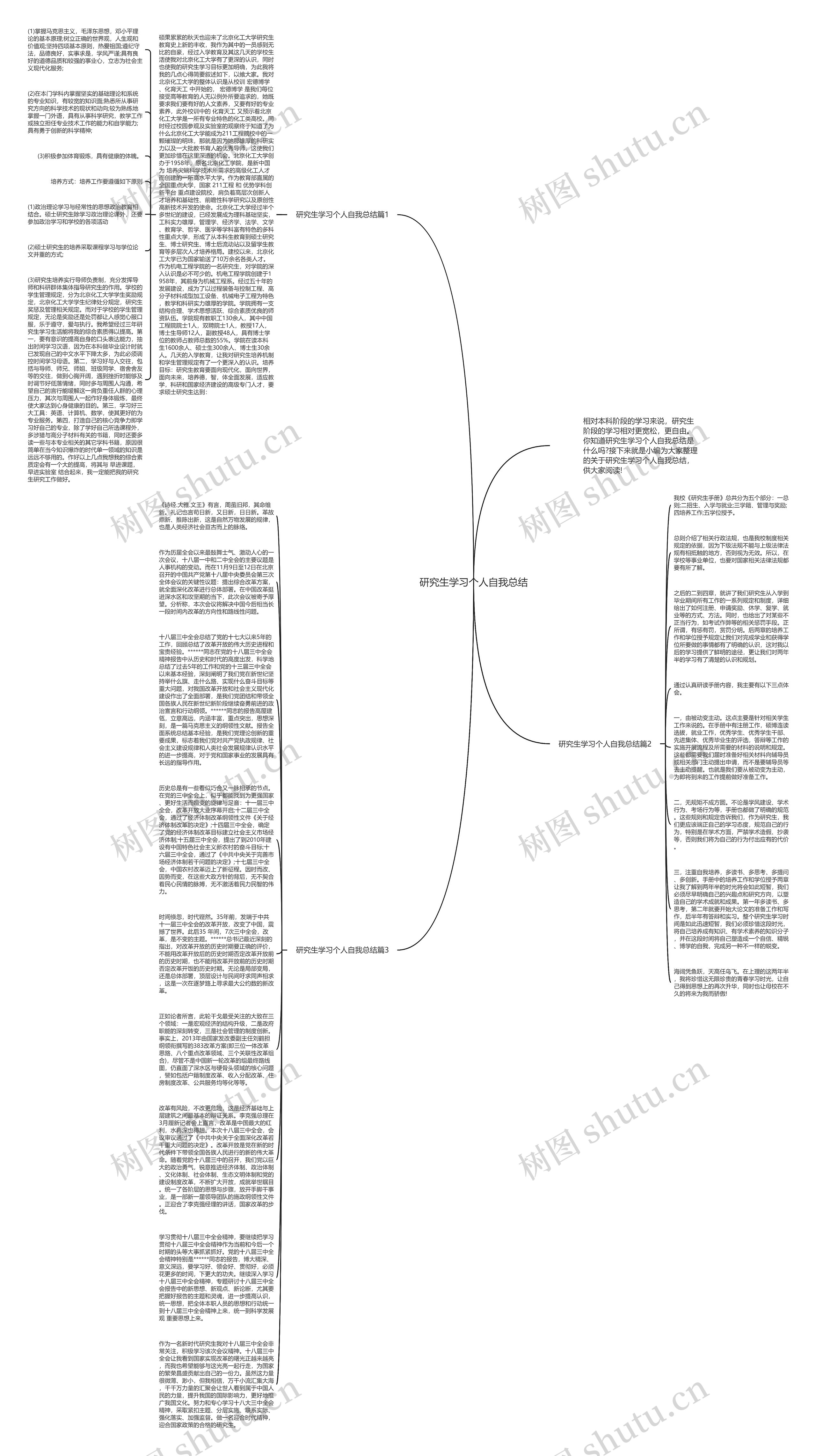 研究生学习个人自我总结思维导图