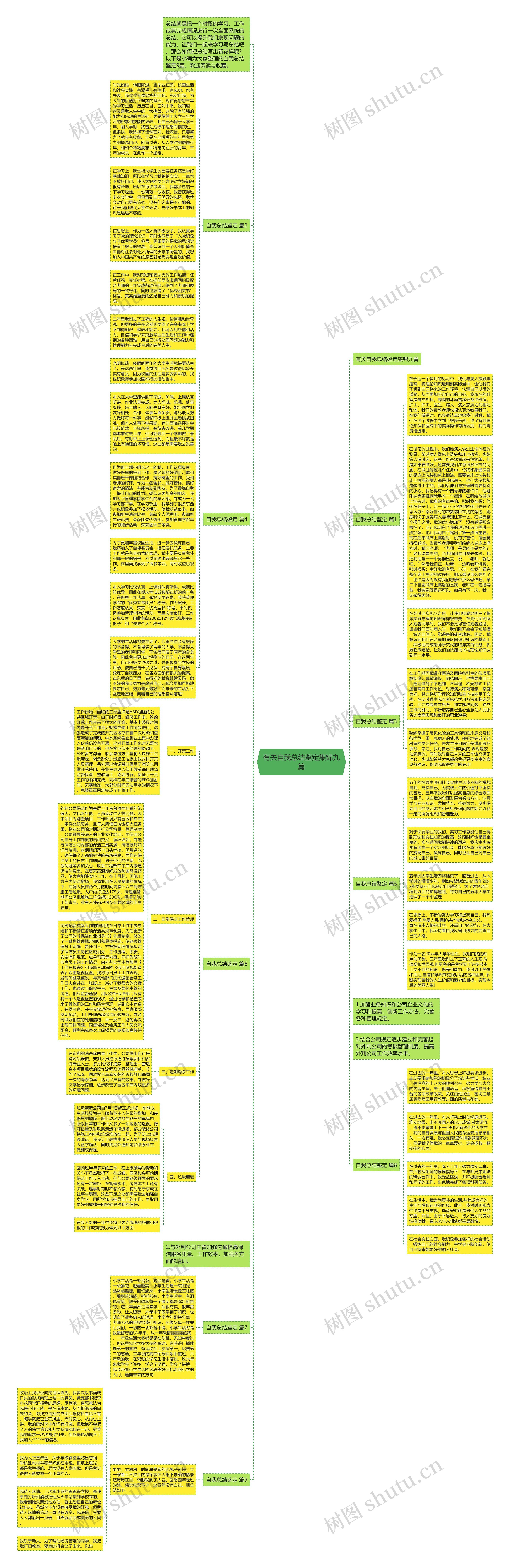 有关自我总结鉴定集锦九篇思维导图