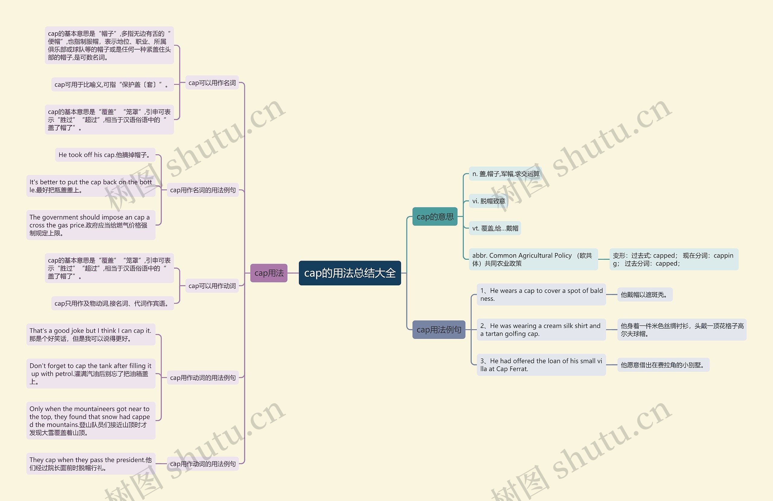 cap的用法总结大全思维导图