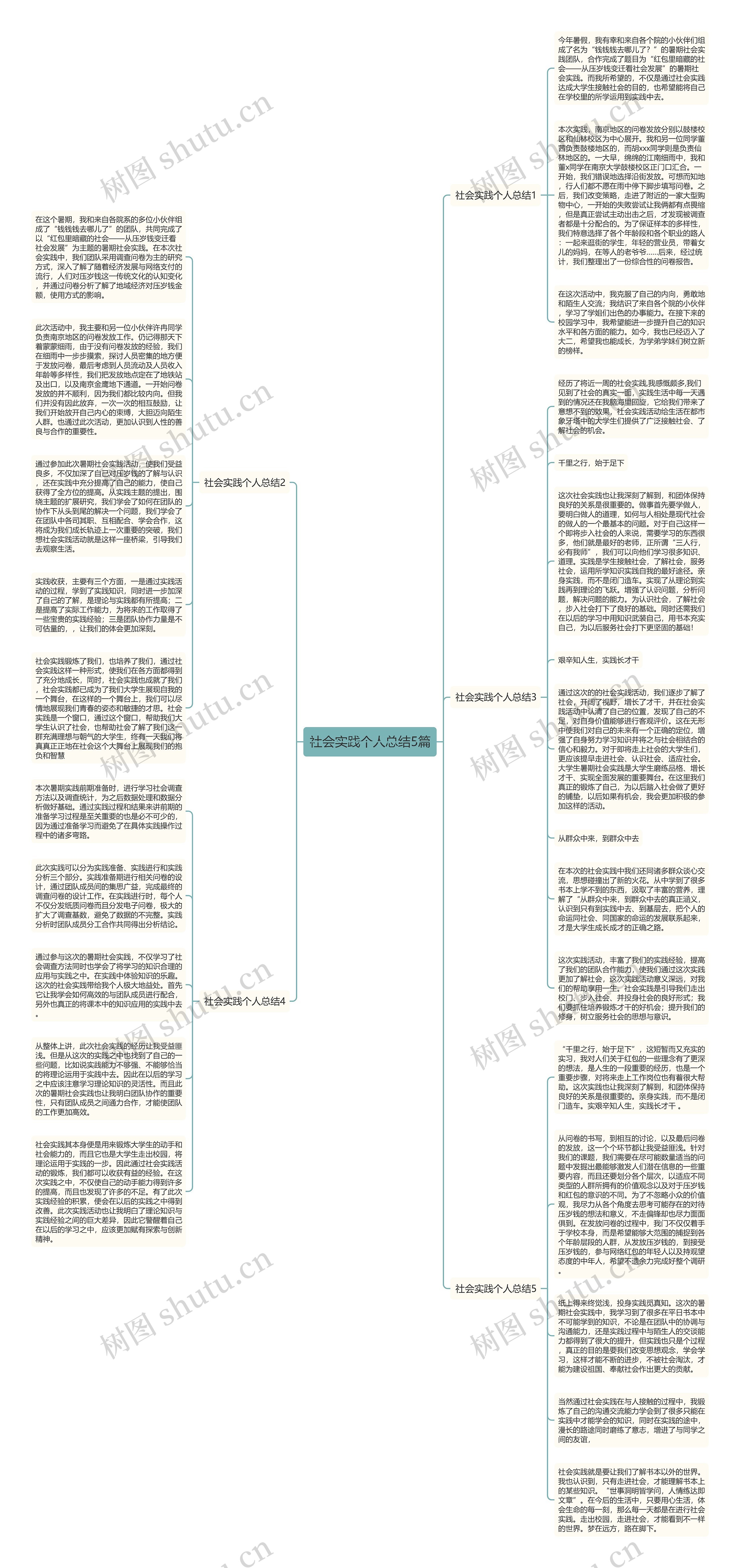 社会实践个人总结5篇思维导图