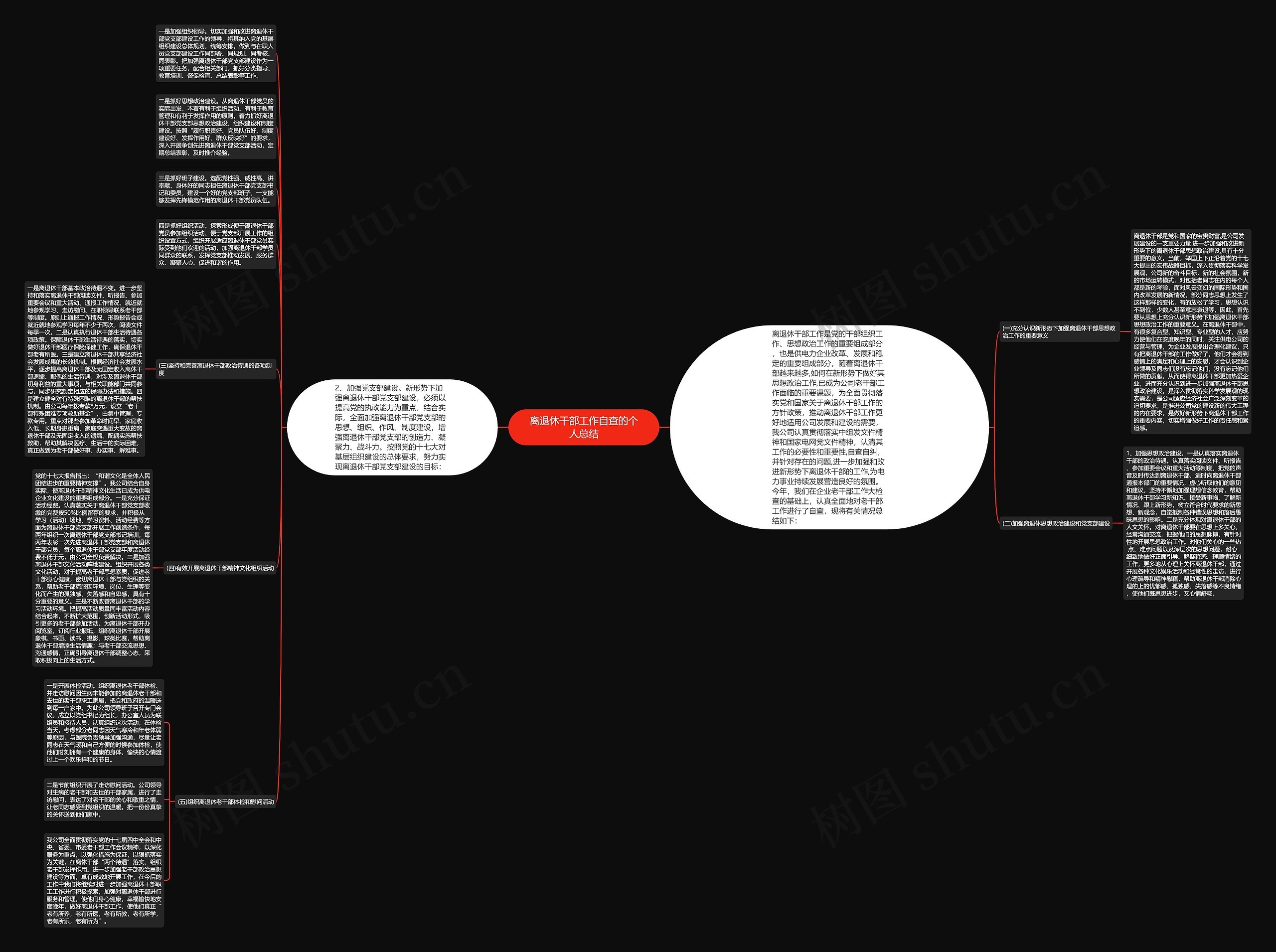 离退休干部工作自查的个人总结思维导图