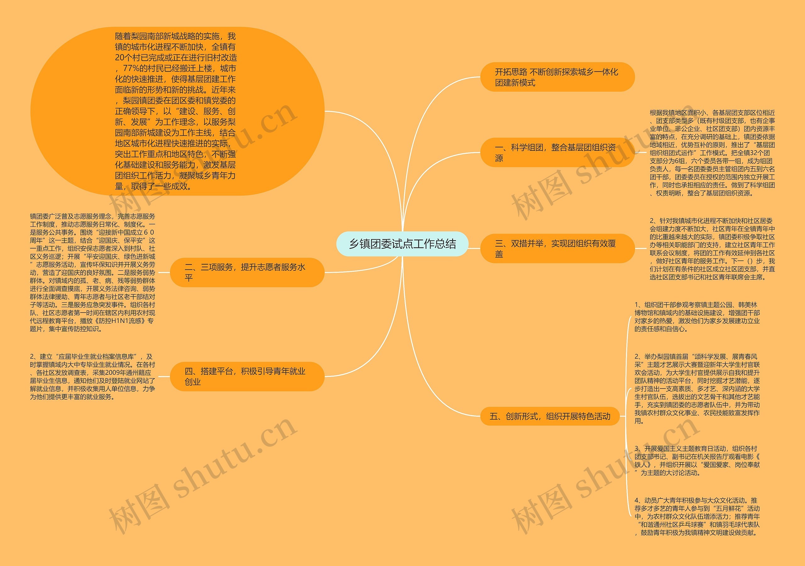 乡镇团委试点工作总结思维导图