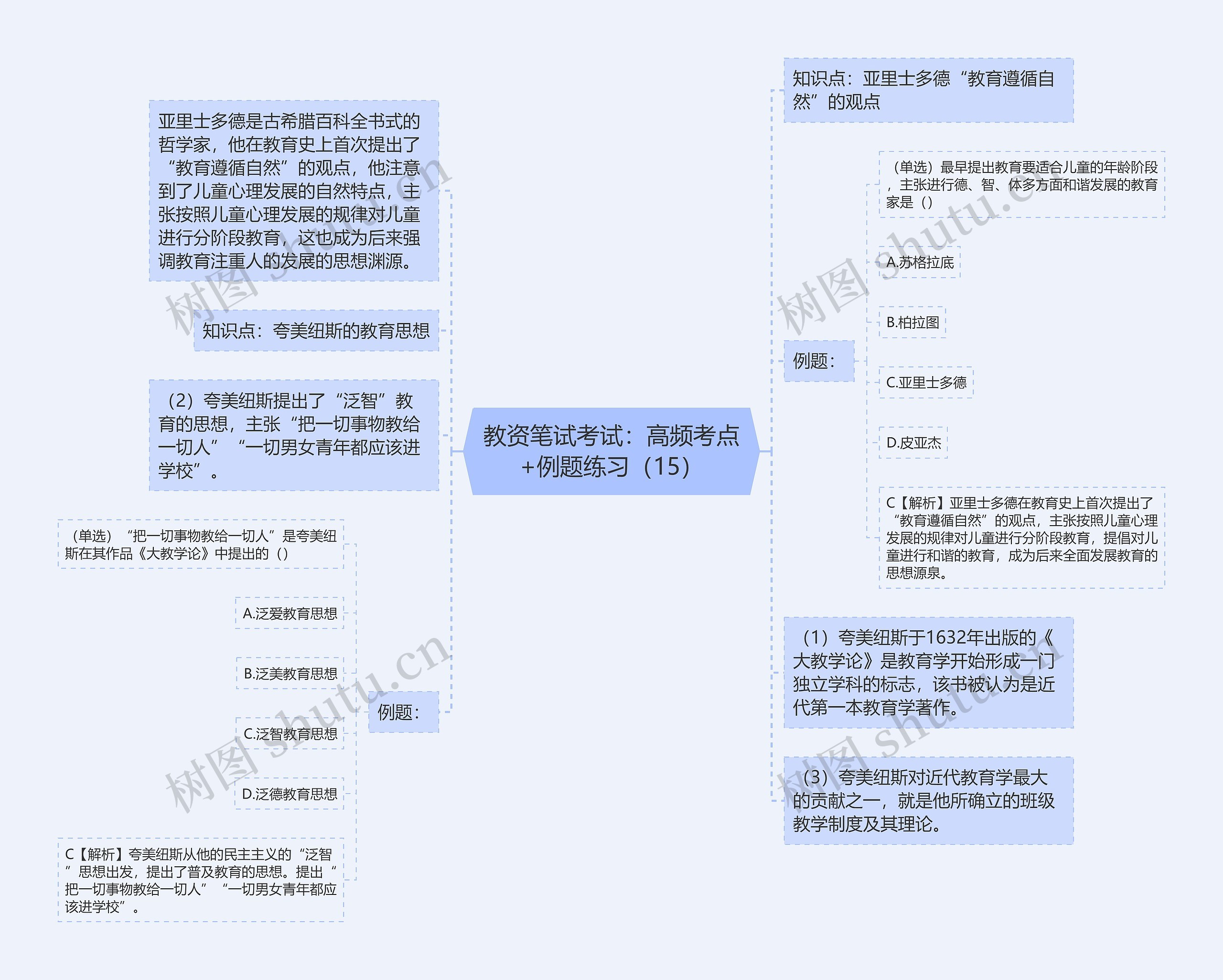 教资笔试考试：高频考点+例题练习（15）思维导图