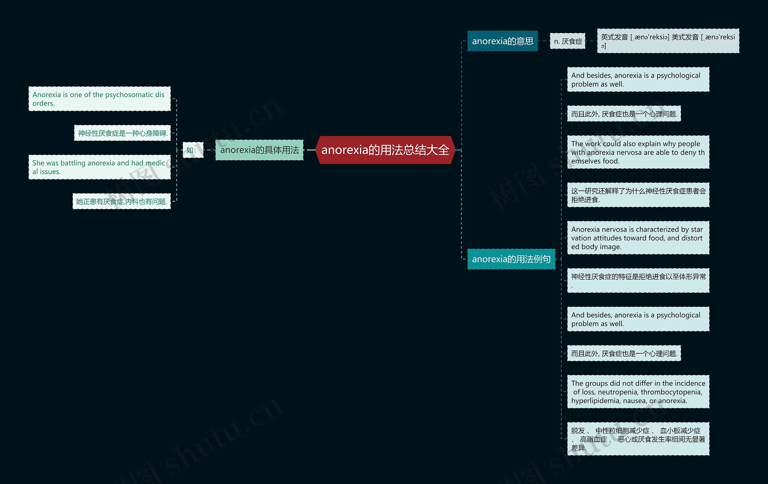 anorexia的用法总结大全思维导图