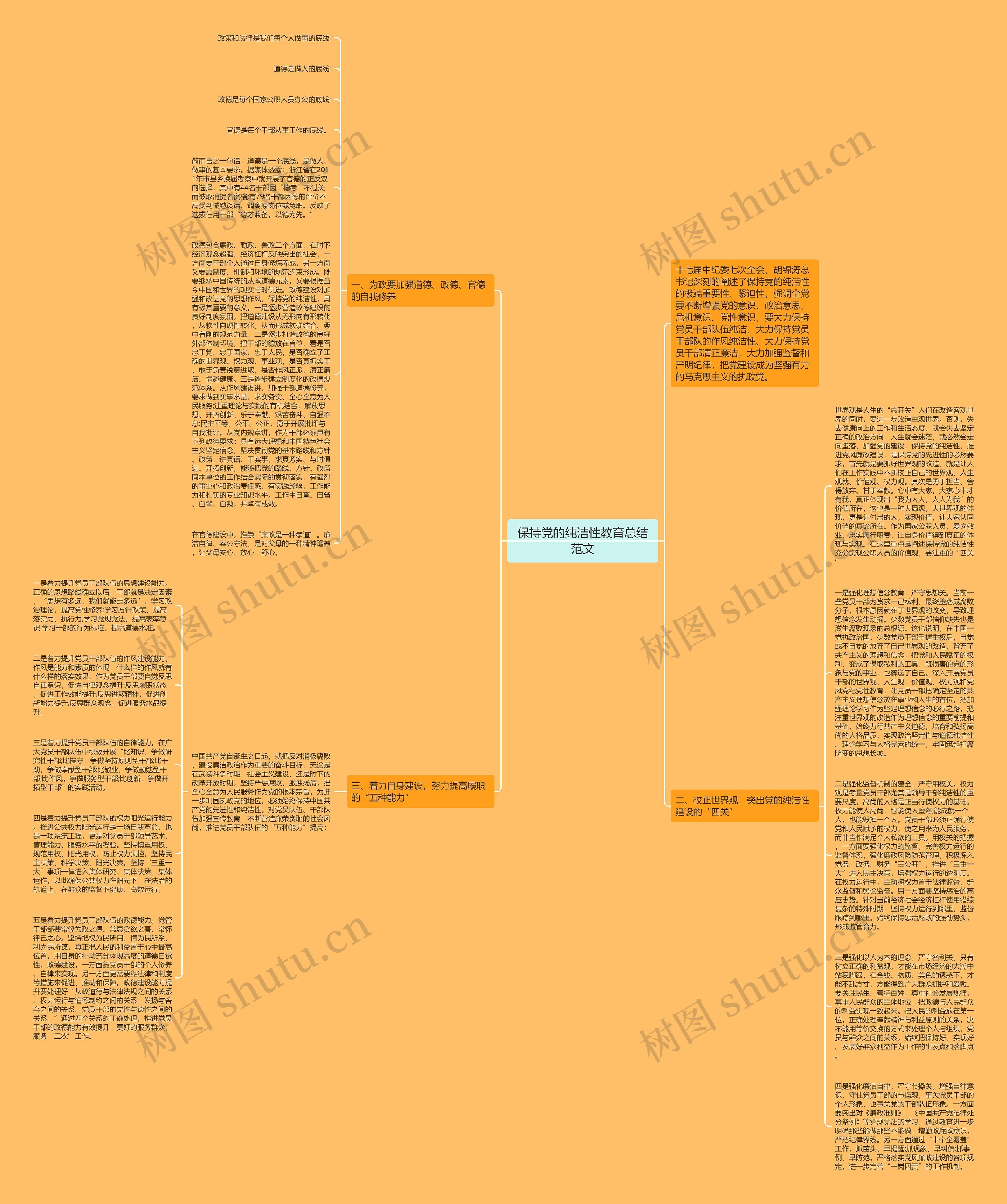 保持党的纯洁性教育总结范文思维导图