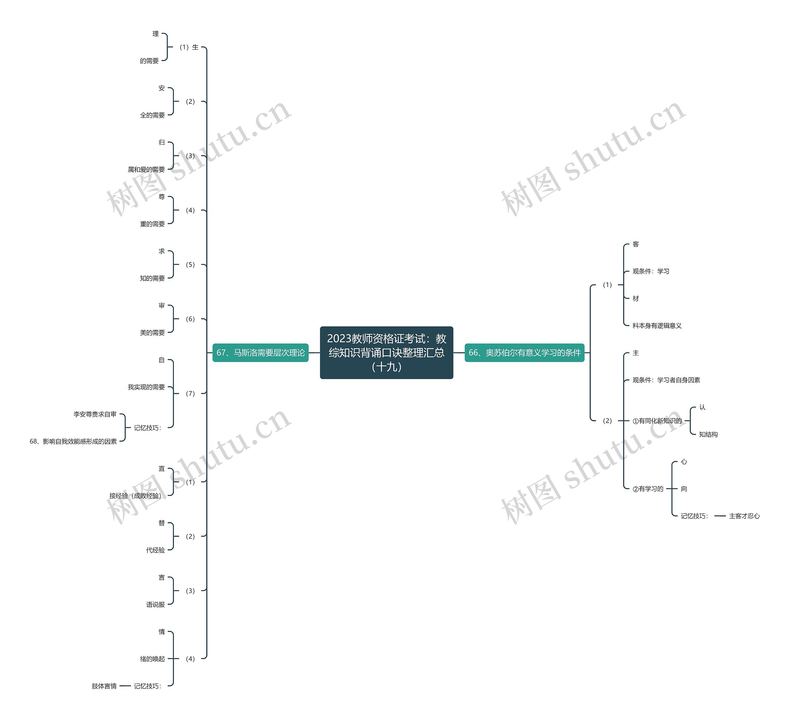 2023教师资格证考试：教综知识背诵口诀整理汇总（十九）思维导图