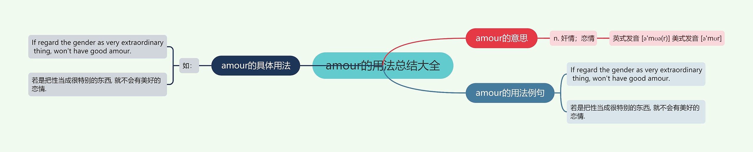 amour的用法总结大全思维导图