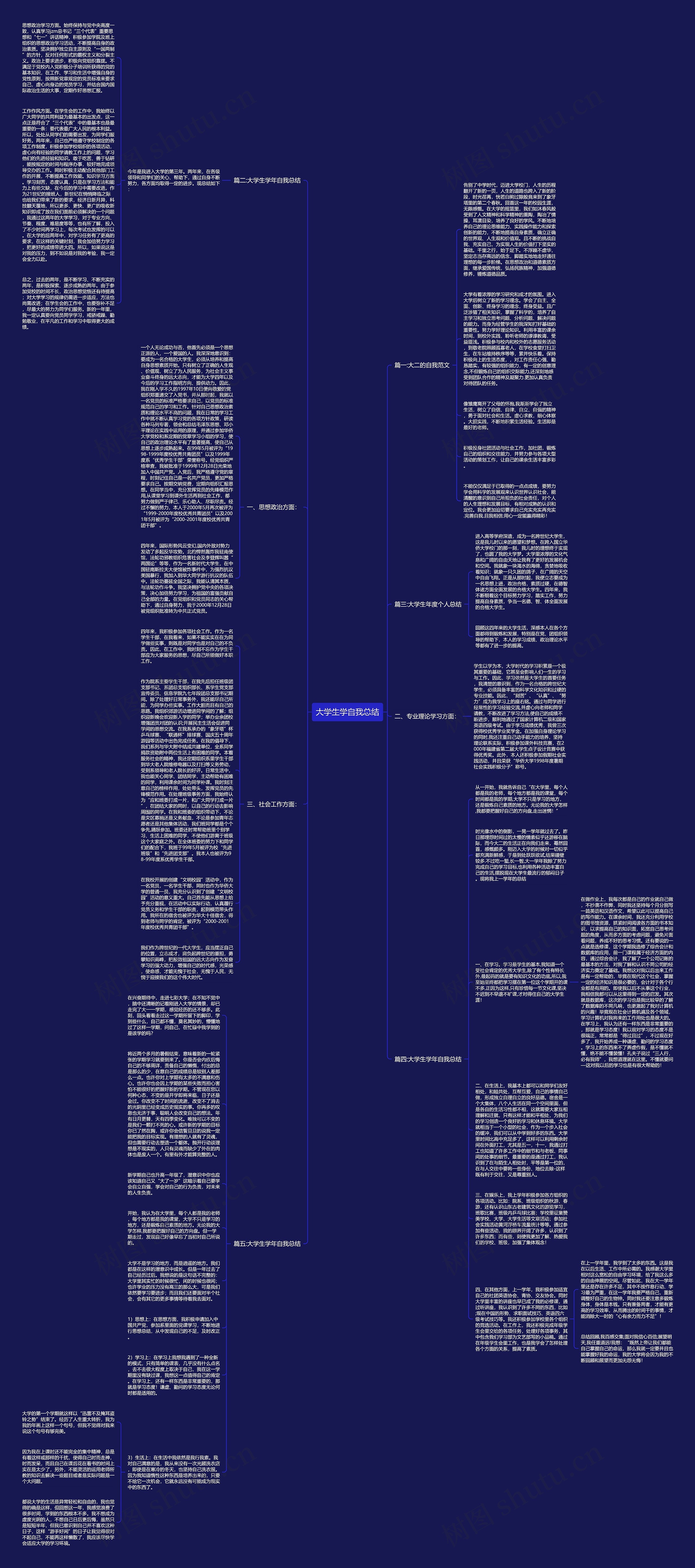 大学生学自我总结思维导图