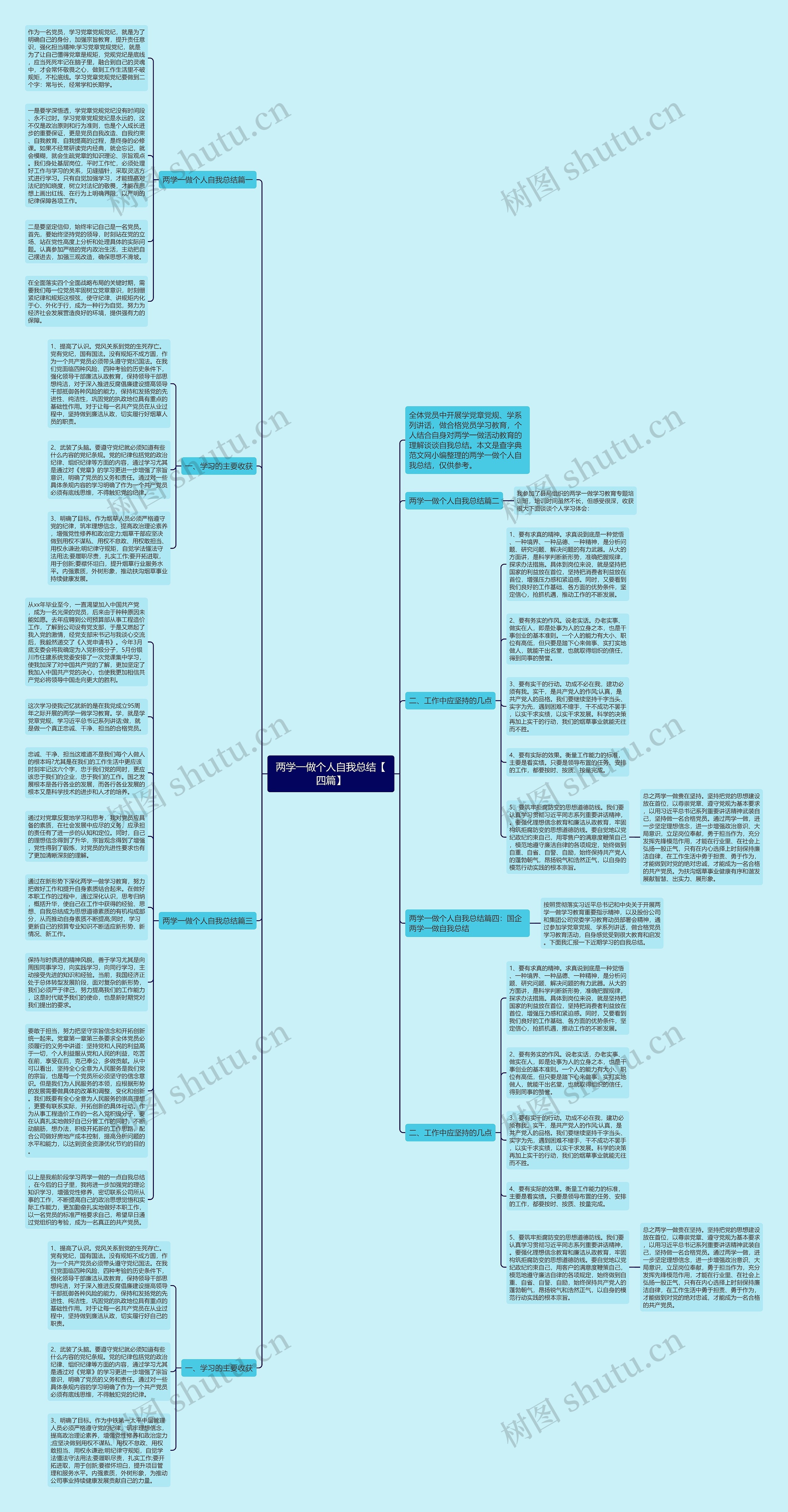 两学一做个人自我总结【四篇】思维导图