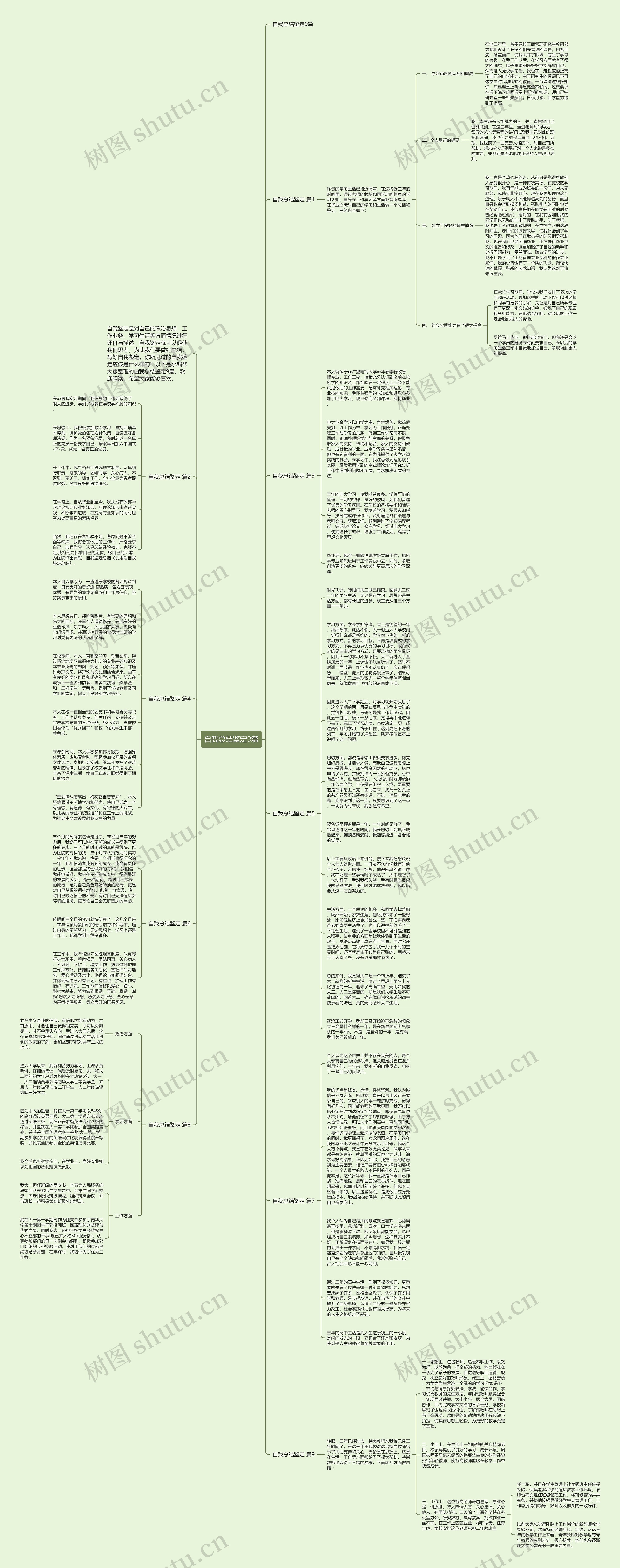 自我总结鉴定9篇思维导图