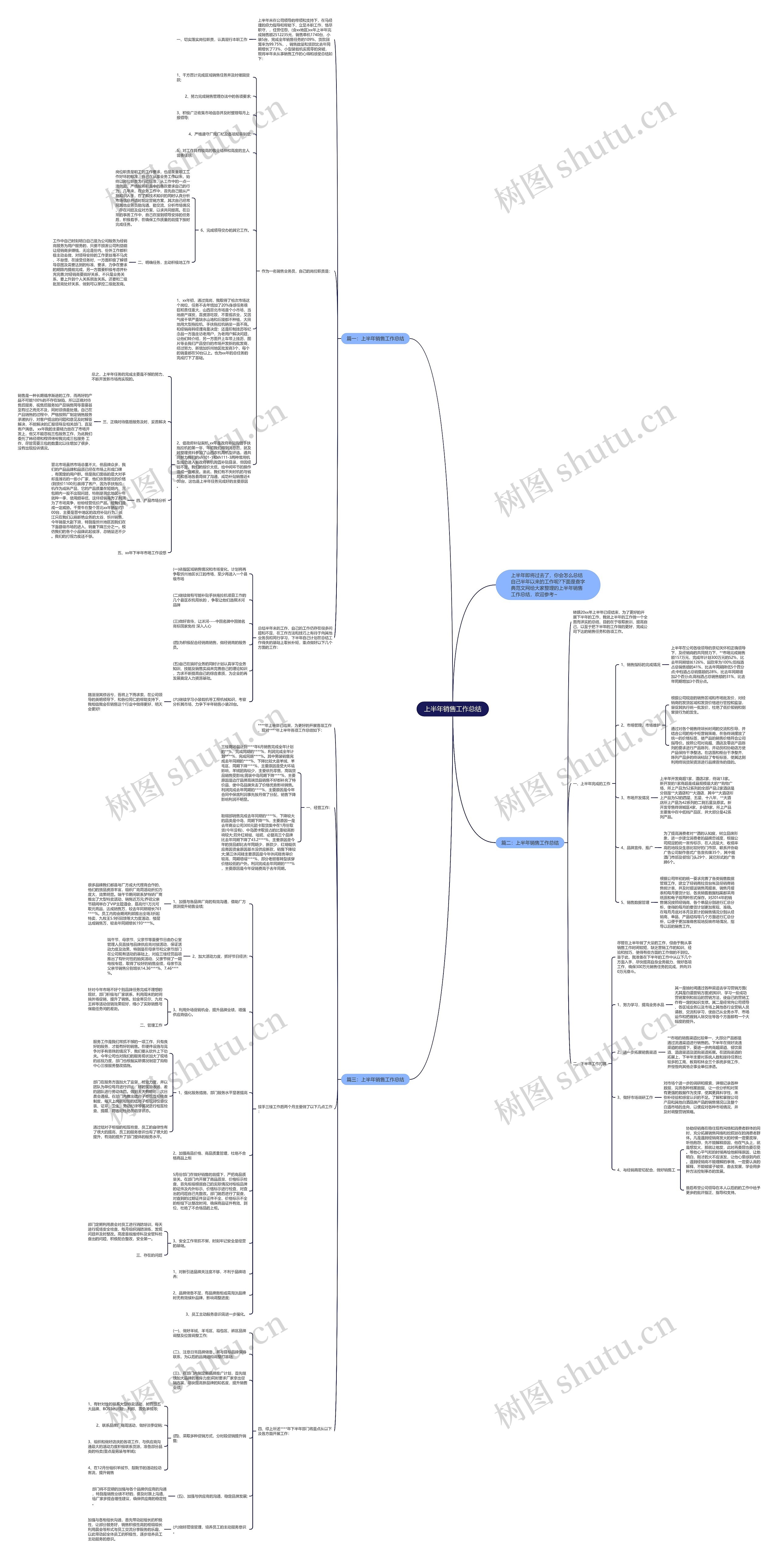 上半年销售工作总结思维导图